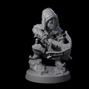 Masked Halfling Rogue Miniature for Dungeons and Dragons, Pathfinder or other TTRPGs