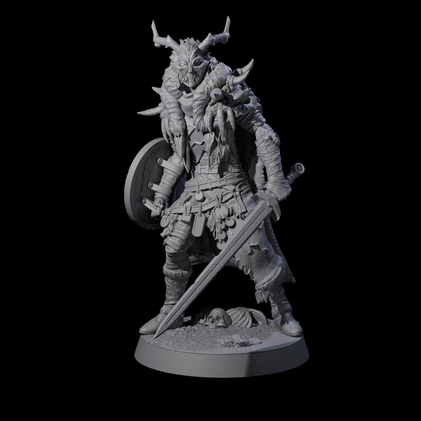 Masked Ice Clan Warrior A Miniature for Dungeons and Dragons, Pathfinder or other TTRPGs