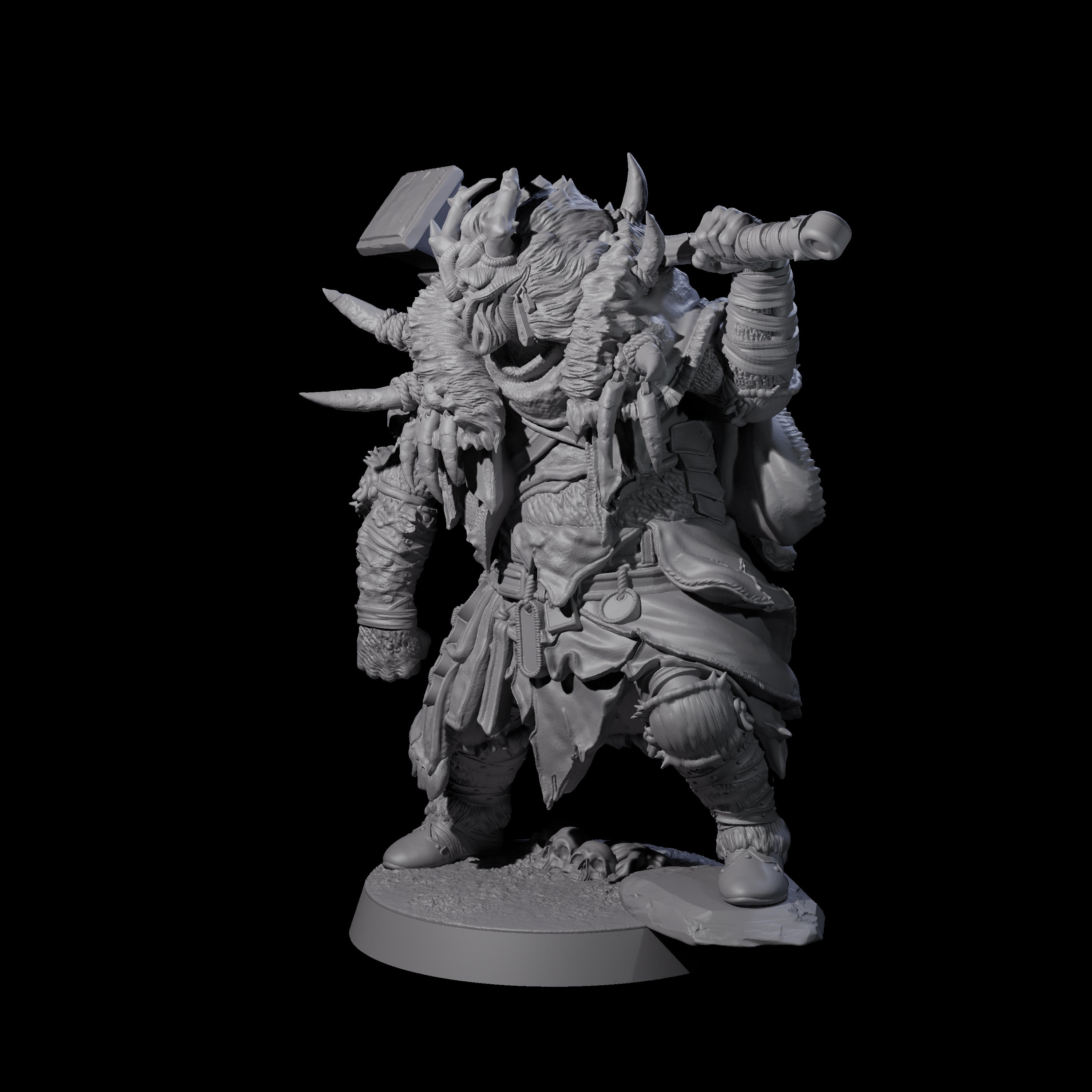 Masked Ice Clan Warrior B Miniature for Dungeons and Dragons, Pathfinder or other TTRPGs