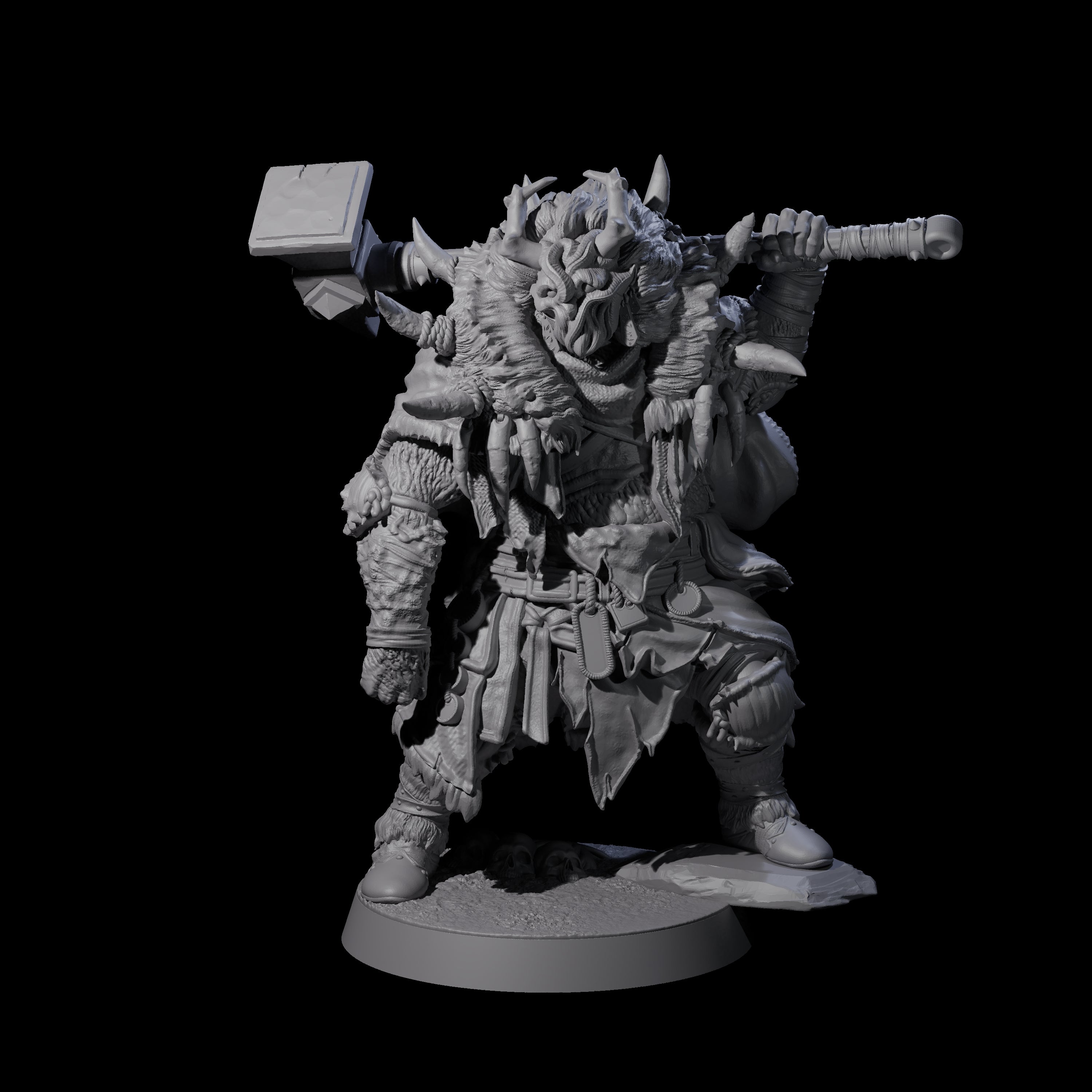 Masked Ice Clan Warrior B Miniature for Dungeons and Dragons, Pathfinder or other TTRPGs
