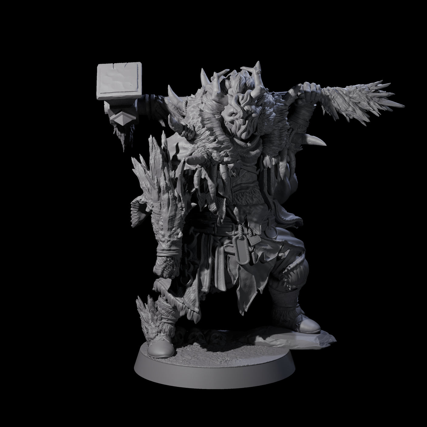 Masked Ice Clan Warrior B Miniature for Dungeons and Dragons, Pathfinder or other TTRPGs