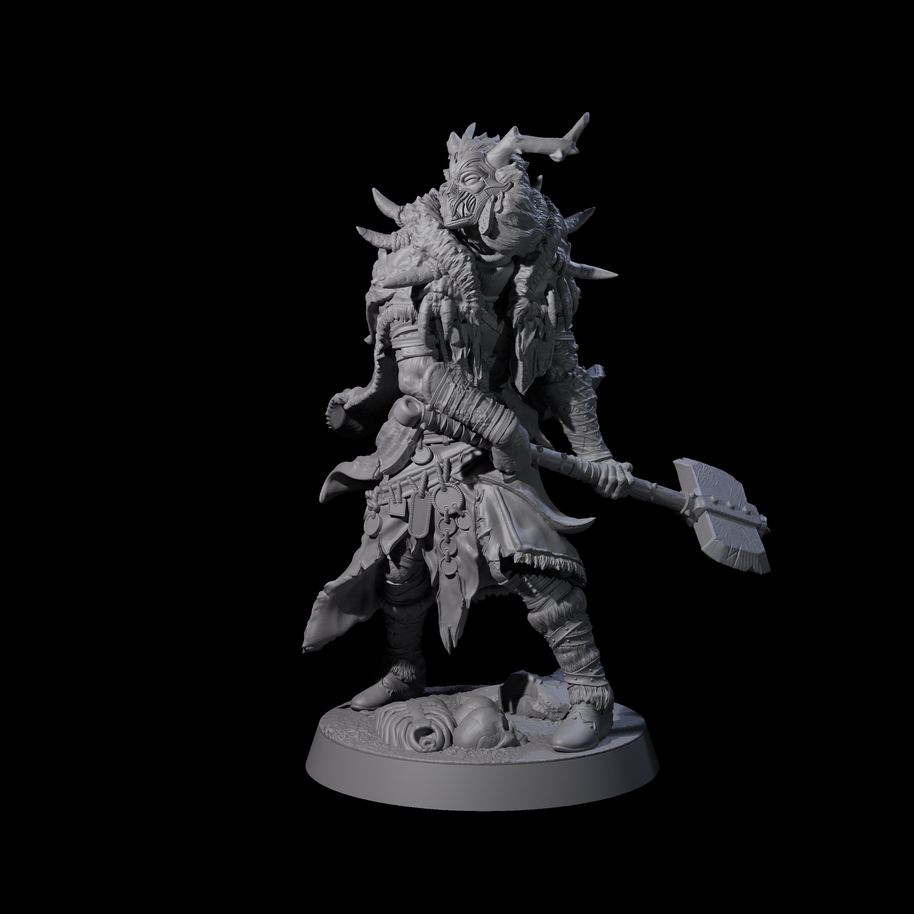 Masked Ice Clan Warrior C Miniature for Dungeons and Dragons, Pathfinder or other TTRPGs