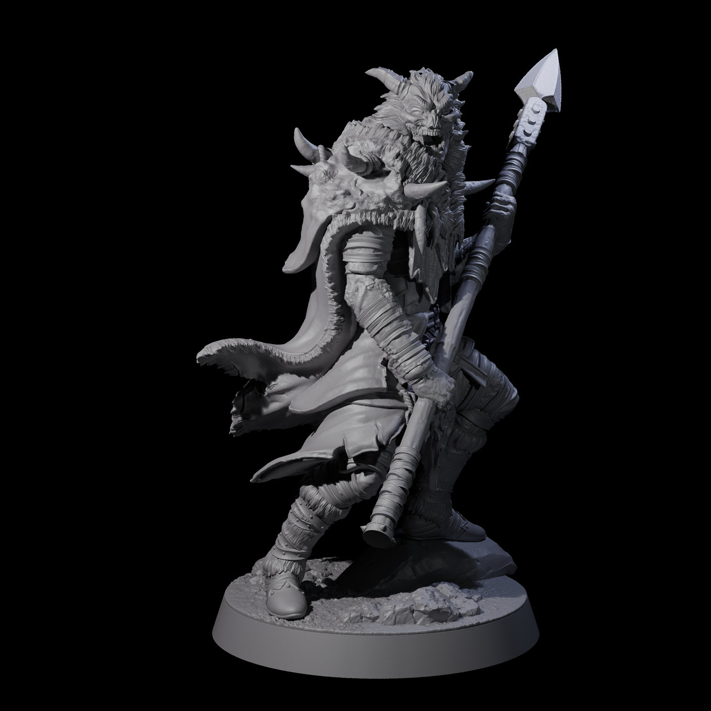 Masked Ice Clan Warrior D Miniature for Dungeons and Dragons, Pathfinder or other TTRPGs