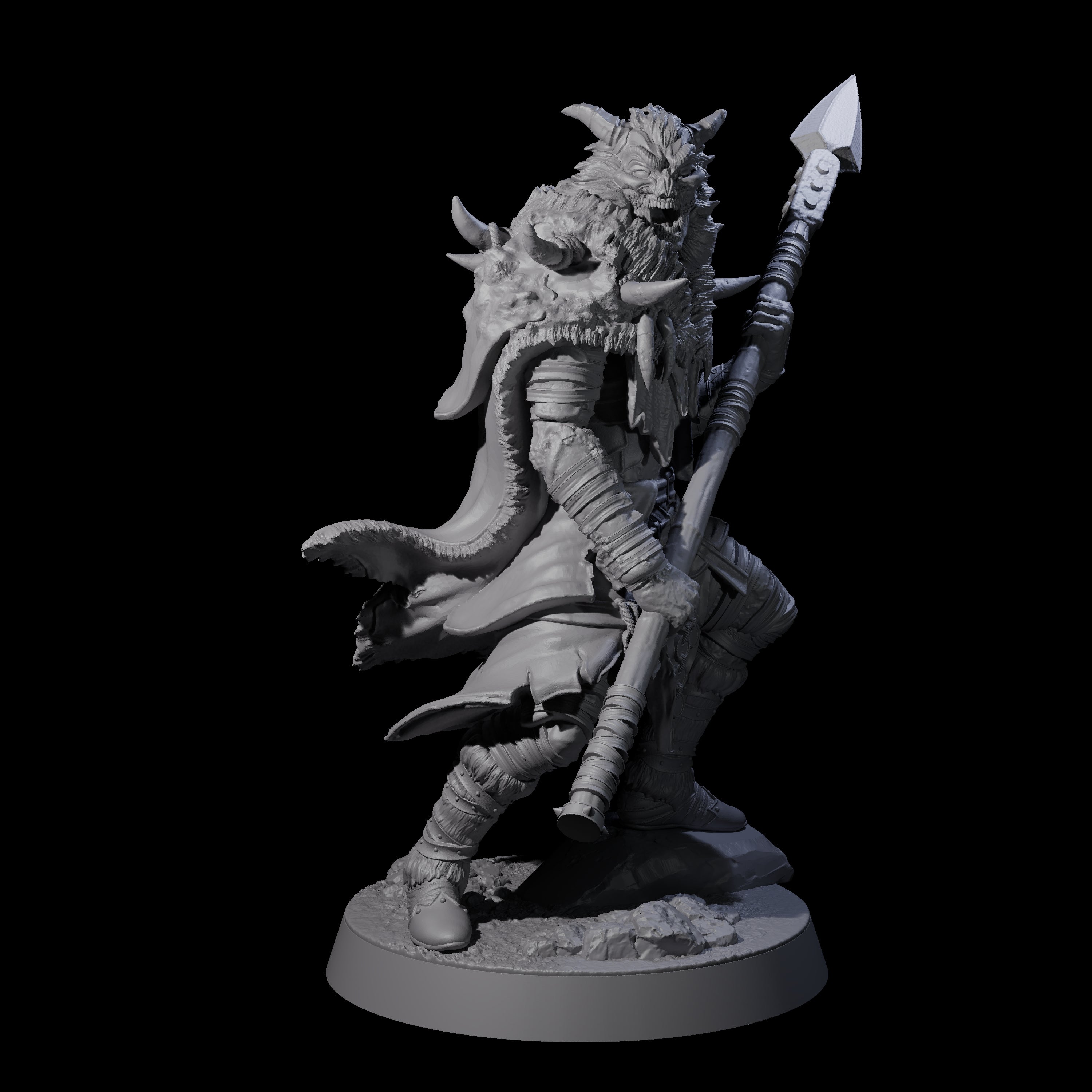 Masked Ice Clan Warrior D Miniature for Dungeons and Dragons, Pathfinder or other TTRPGs