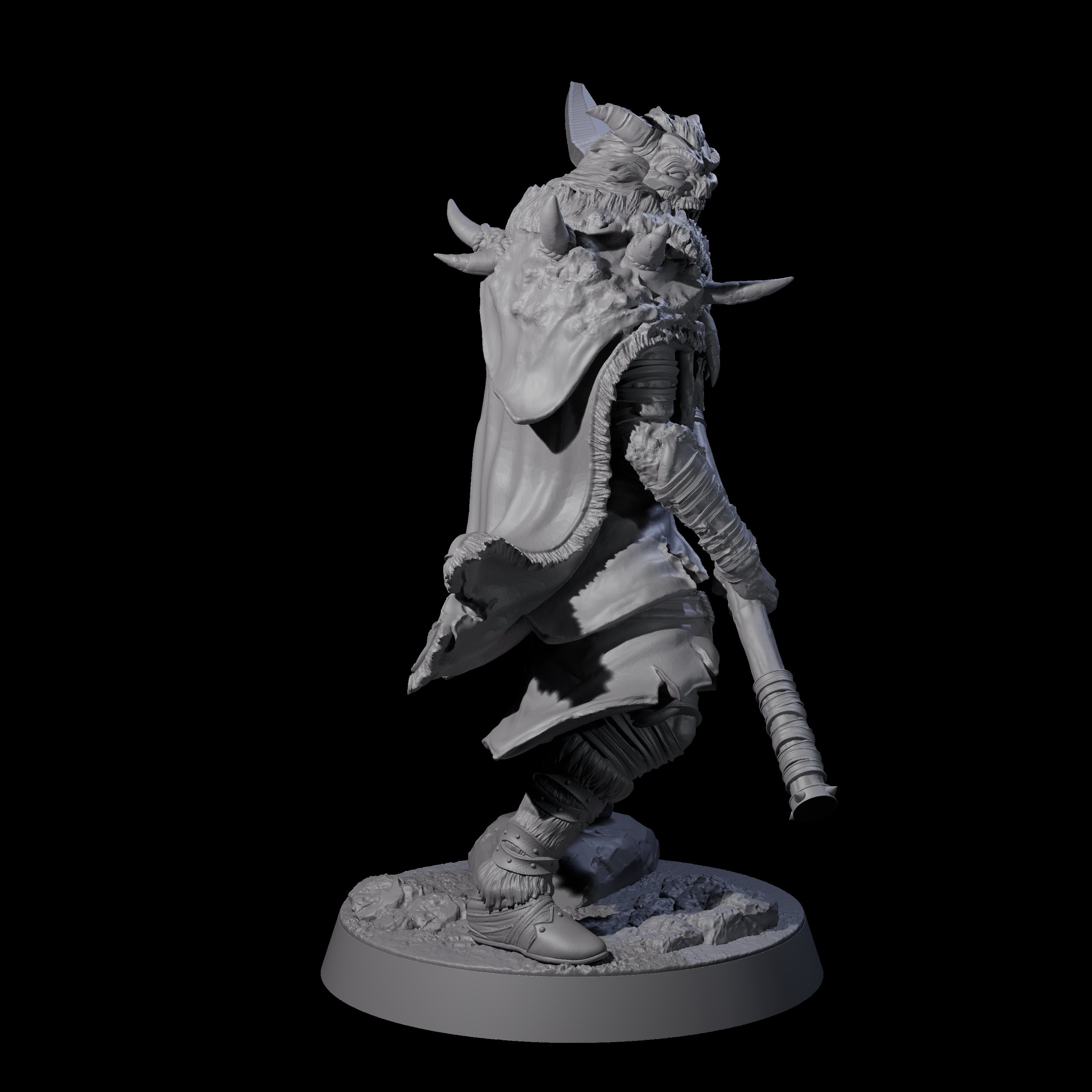 Masked Ice Clan Warrior D Miniature for Dungeons and Dragons, Pathfinder or other TTRPGs