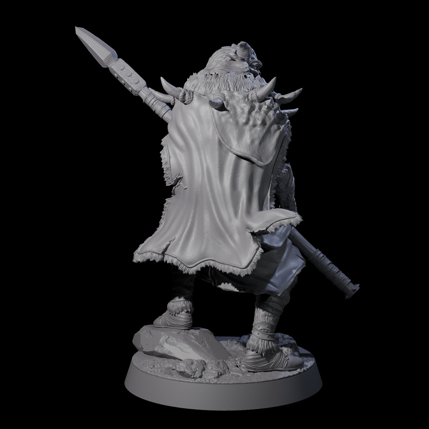 Masked Ice Clan Warrior D Miniature for Dungeons and Dragons, Pathfinder or other TTRPGs