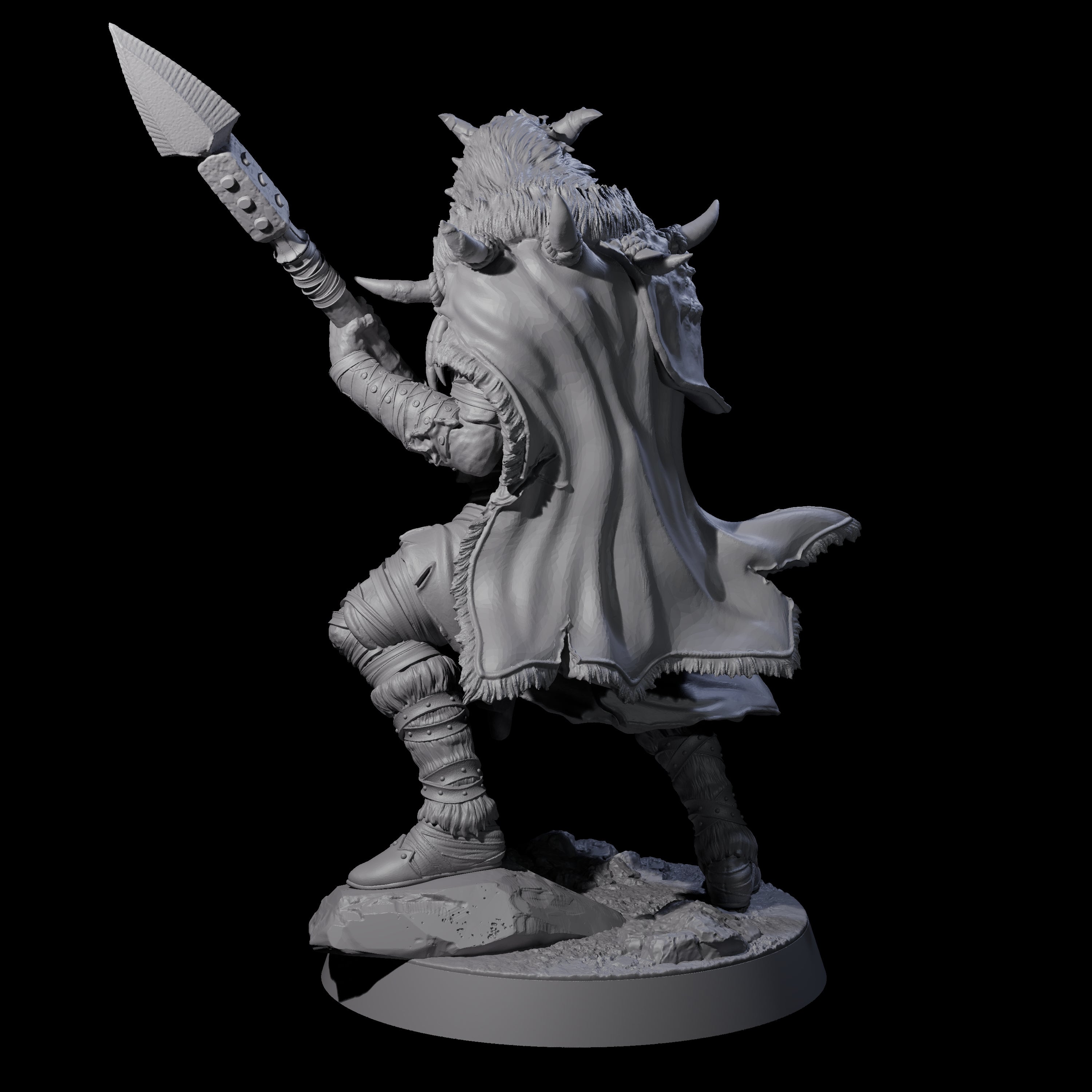 Masked Ice Clan Warrior D Miniature for Dungeons and Dragons, Pathfinder or other TTRPGs