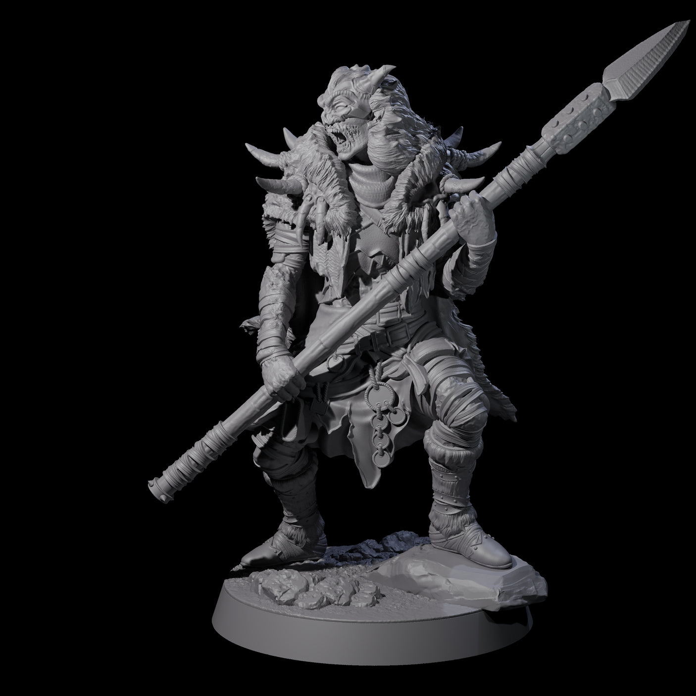 Masked Ice Clan Warrior D Miniature for Dungeons and Dragons, Pathfinder or other TTRPGs