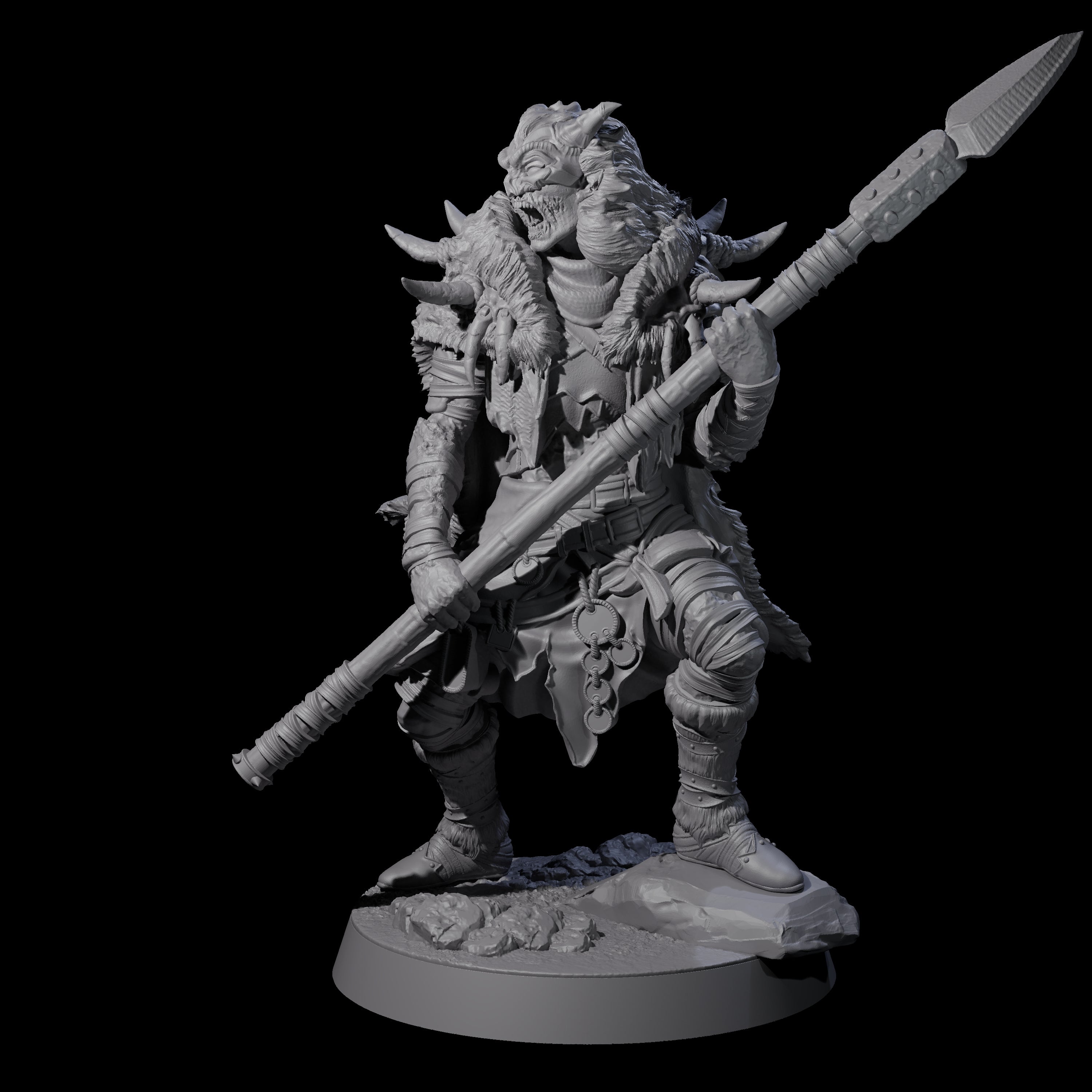 Masked Ice Clan Warrior D Miniature for Dungeons and Dragons, Pathfinder or other TTRPGs