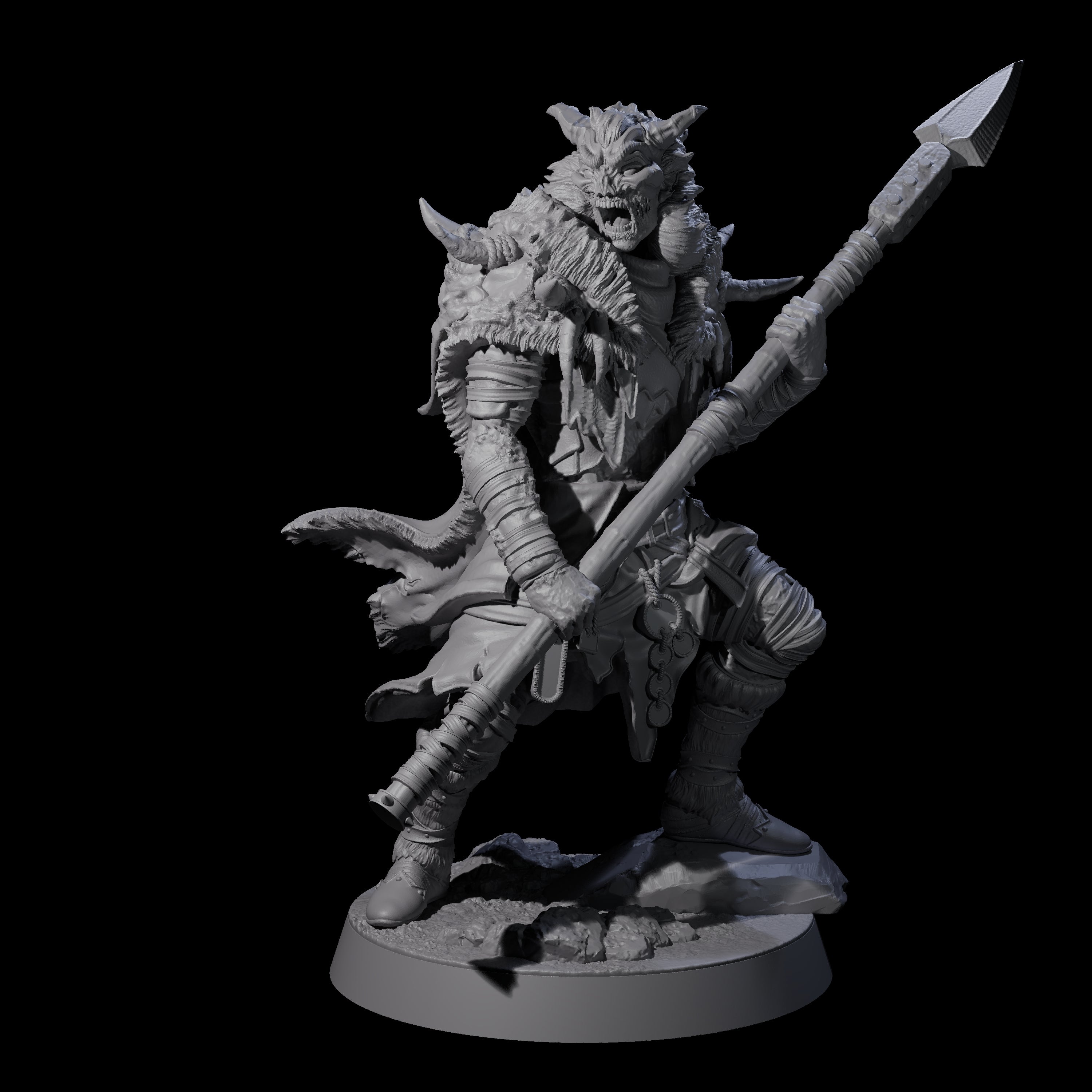 Masked Ice Clan Warrior D Miniature for Dungeons and Dragons, Pathfinder or other TTRPGs