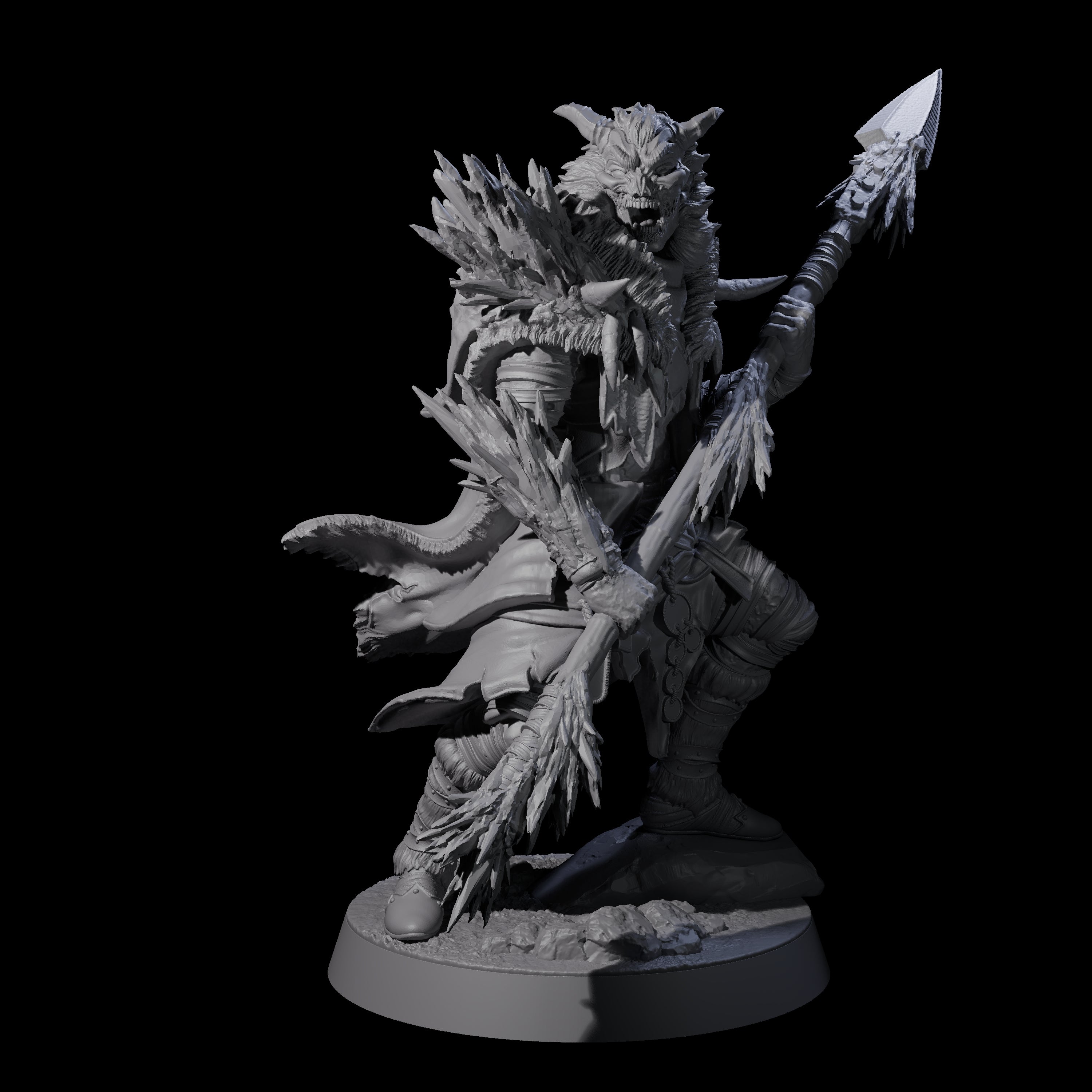 Masked Ice Clan Warrior D Miniature for Dungeons and Dragons, Pathfinder or other TTRPGs