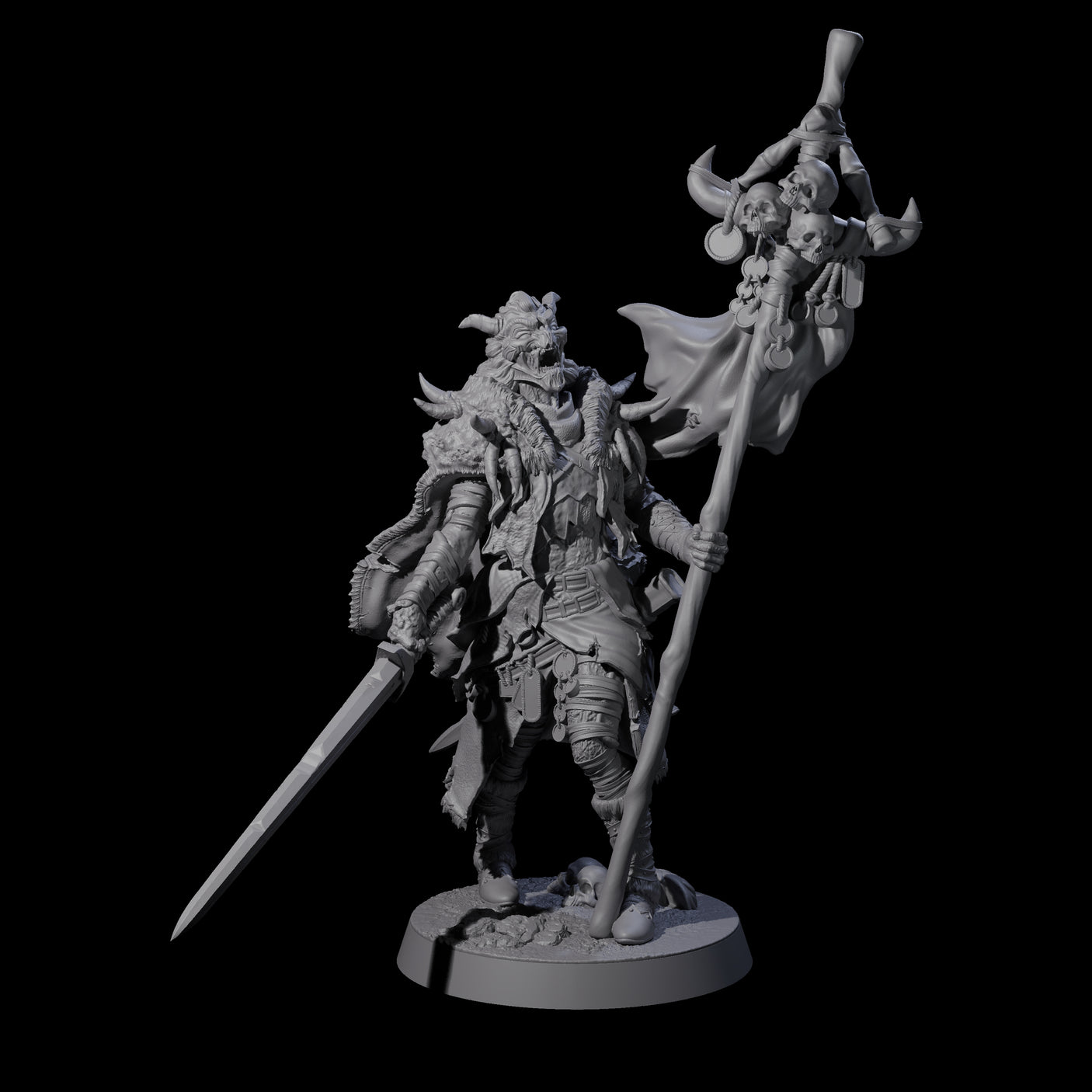 Masked Ice Clan Warrior G Miniature for Dungeons and Dragons, Pathfinder or other TTRPGs
