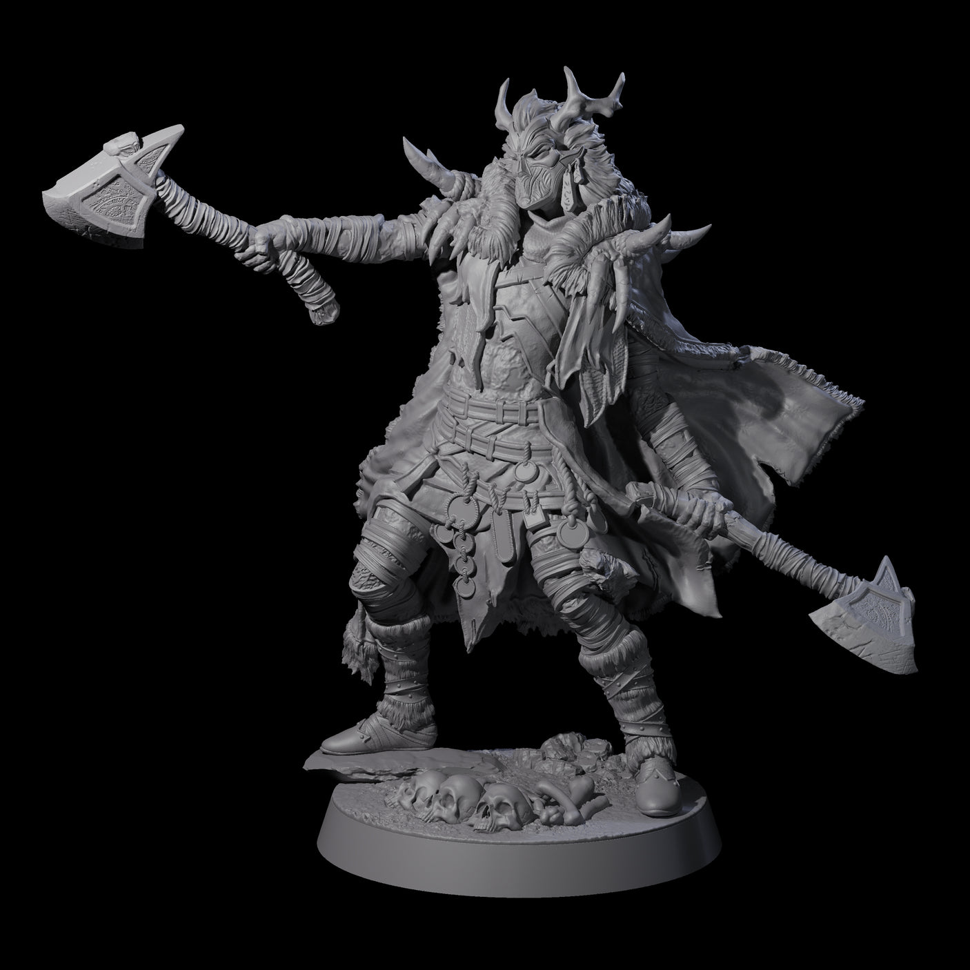 Masked Ice Clan Warrior H Miniature for Dungeons and Dragons, Pathfinder or other TTRPGs