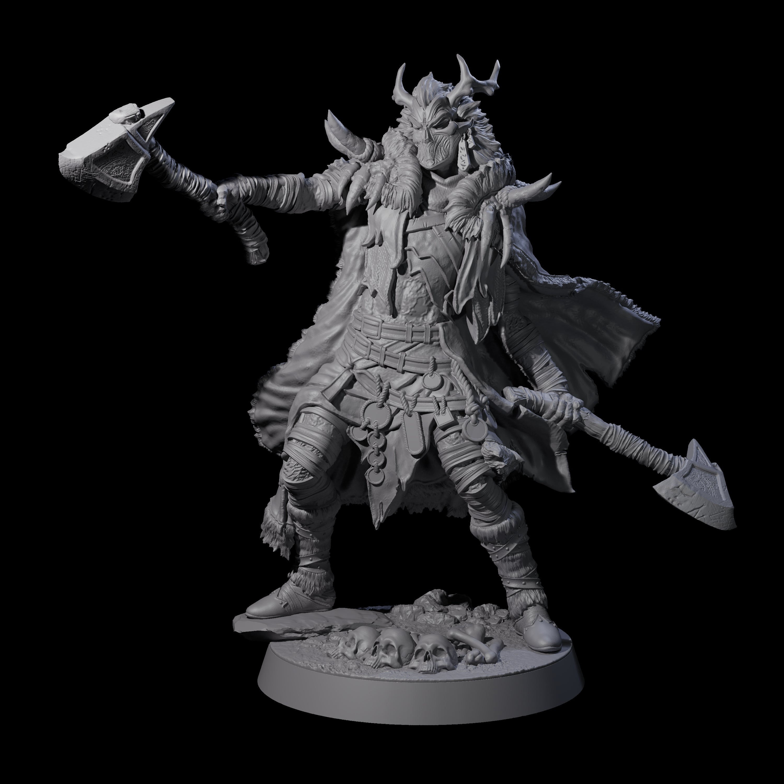 Masked Ice Clan Warrior H Miniature for Dungeons and Dragons, Pathfinder or other TTRPGs
