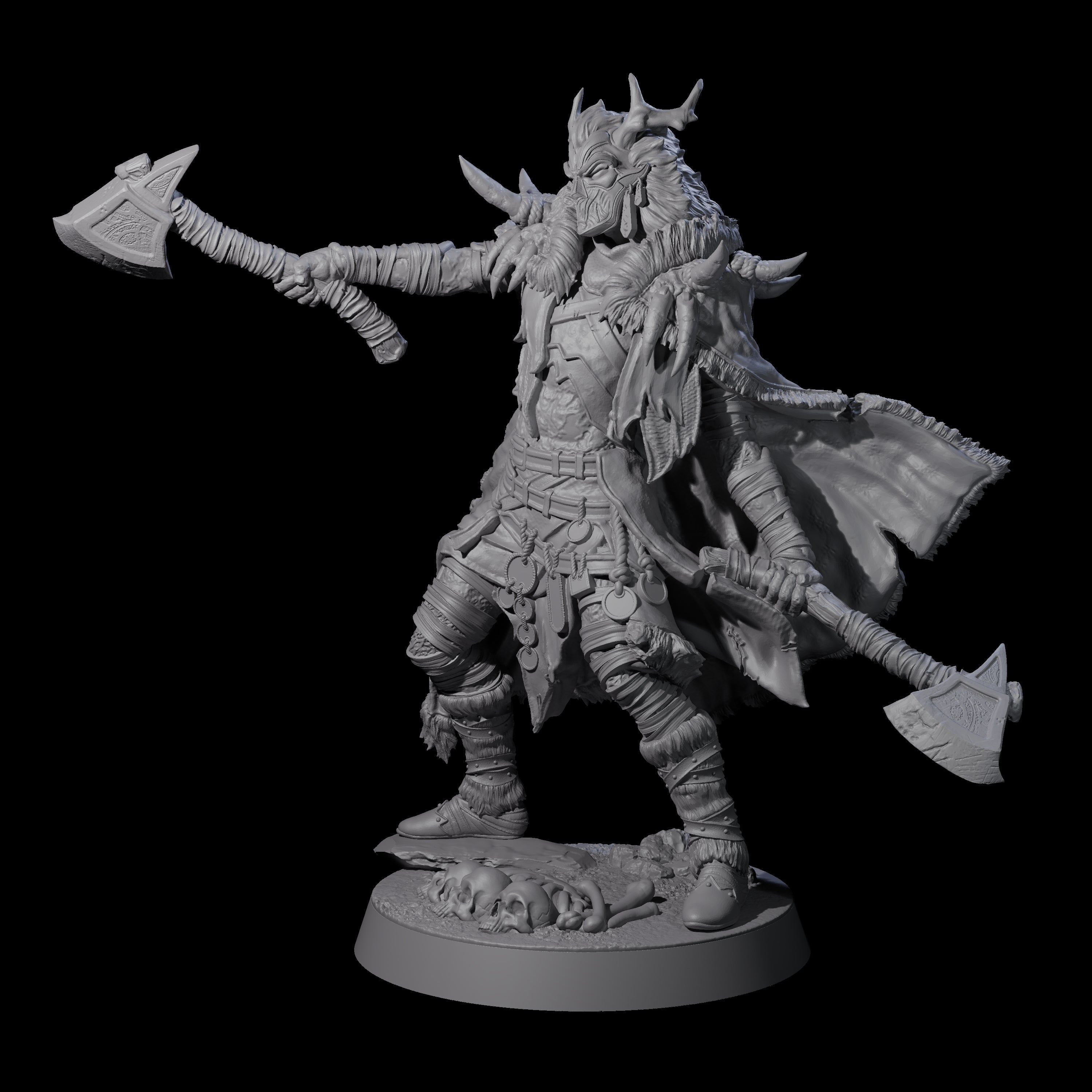 Masked Ice Clan Warrior H Miniature for Dungeons and Dragons, Pathfinder or other TTRPGs
