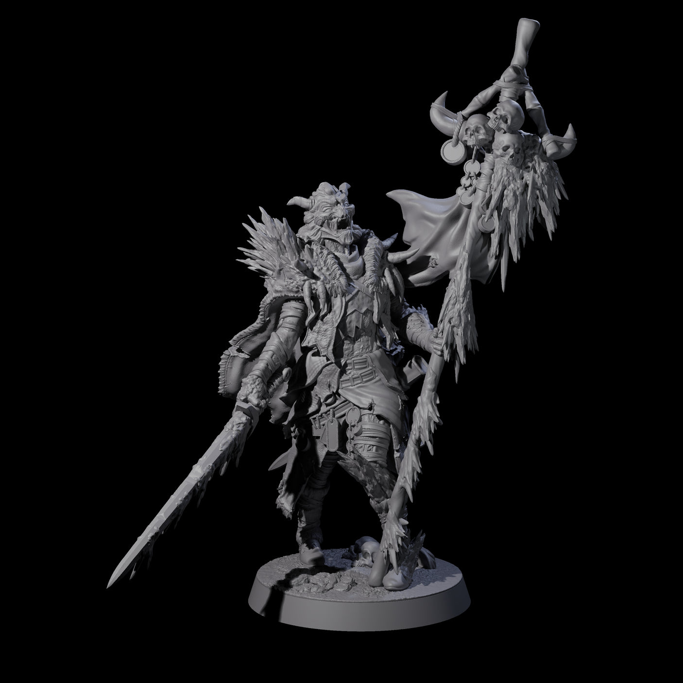 Masked Ice Clan Warriors Miniature for Dungeons and Dragons, Pathfinder or other TTRPGs
