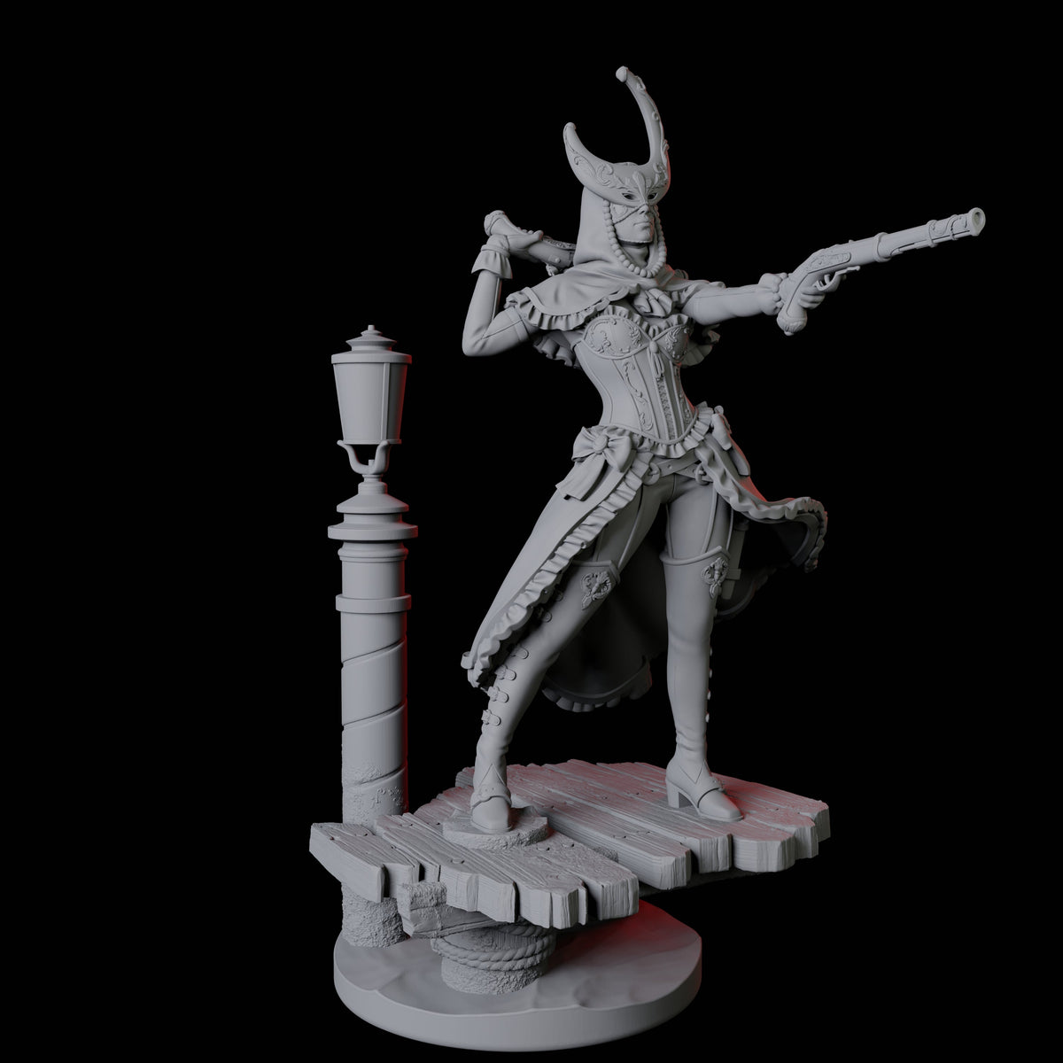 Masked Master Gunslinger Miniature for Dungeons and Dragons, Pathfinder or other TTRPGs