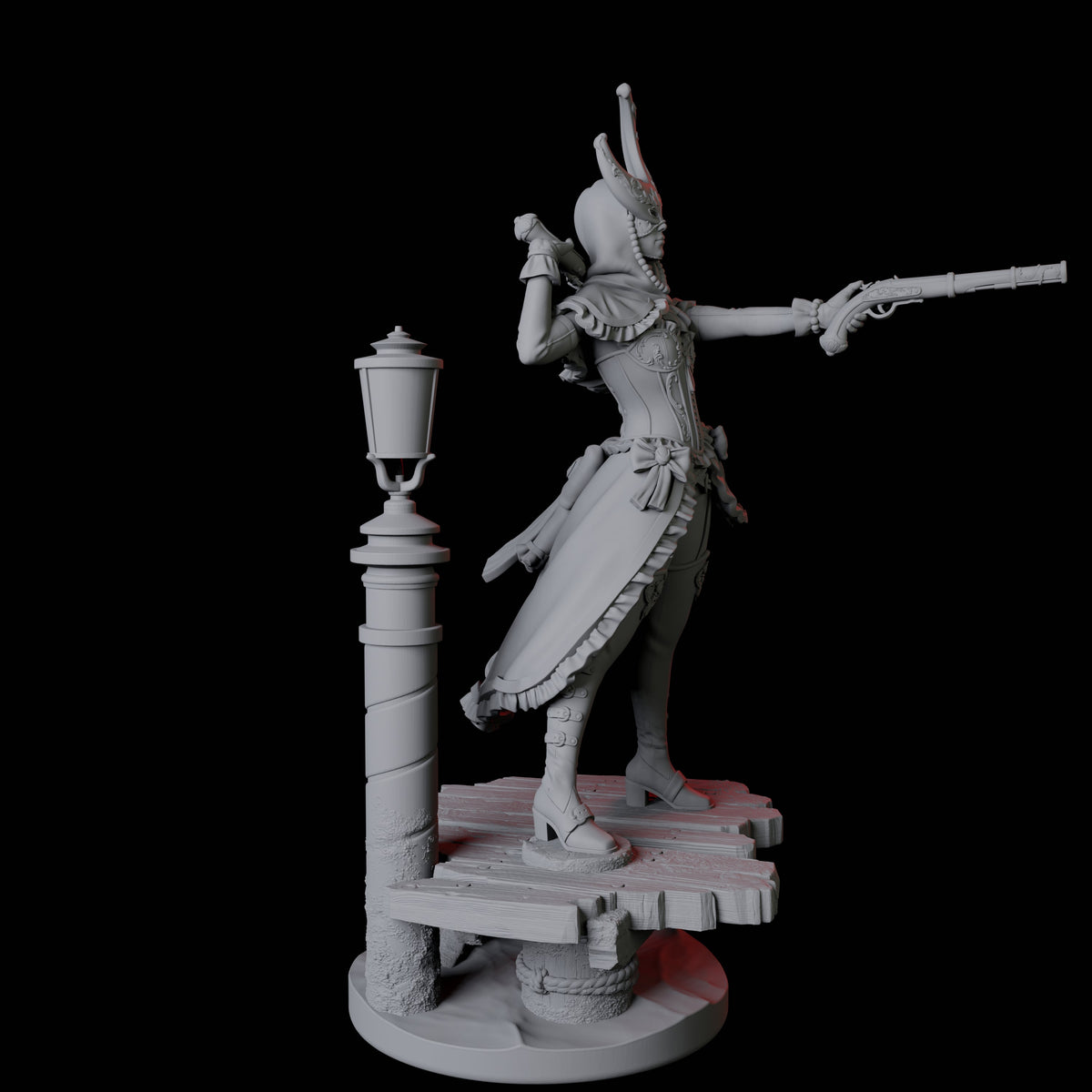 Masked Master Gunslinger Miniature for Dungeons and Dragons, Pathfinder or other TTRPGs