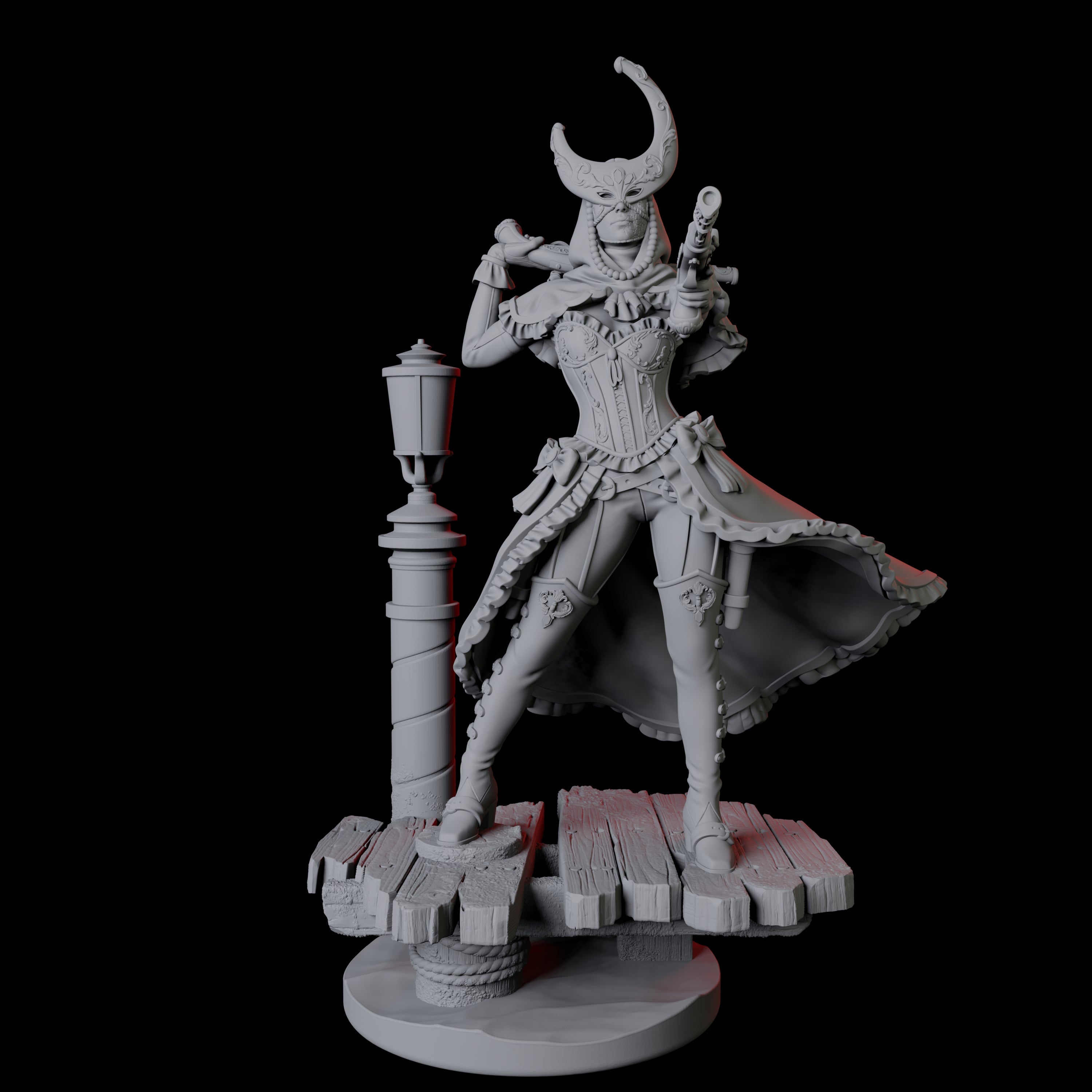 Masked Master Gunslinger Miniature for Dungeons and Dragons, Pathfinder or other TTRPGs