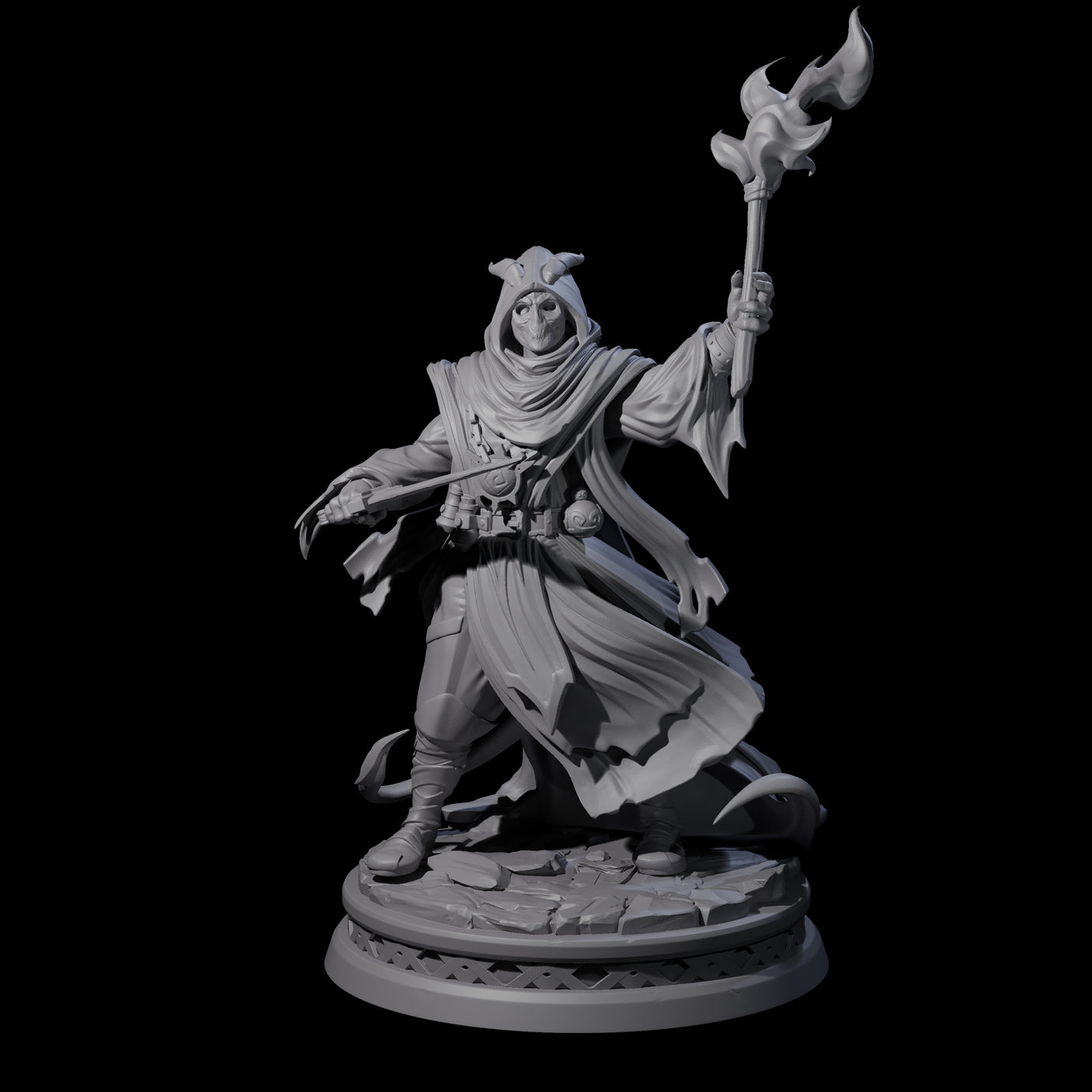 Masked Robed Cultist C Miniature for Dungeons and Dragons, Pathfinder or other TTRPGs
