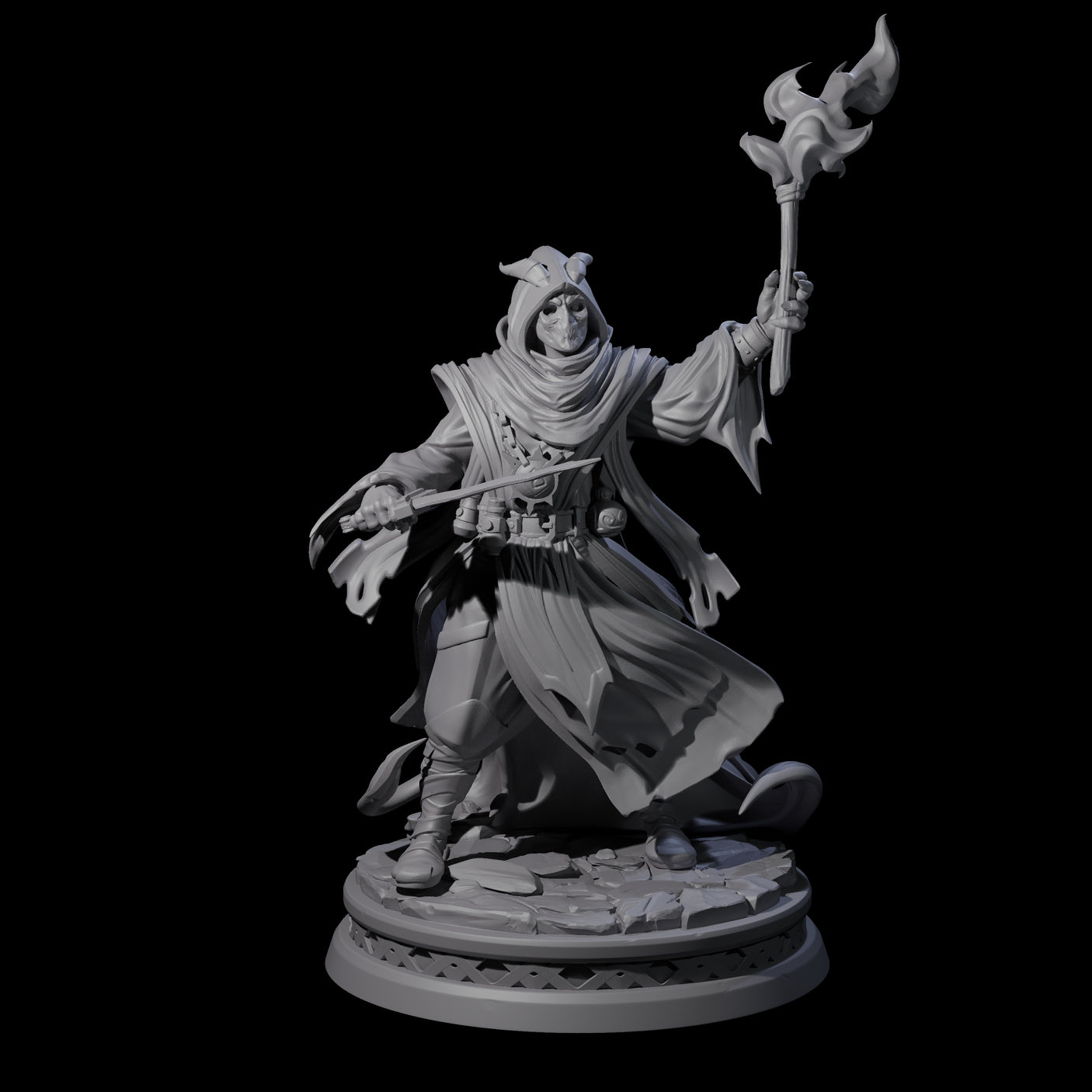 Masked Robed Cultist C Miniature for Dungeons and Dragons, Pathfinder or other TTRPGs