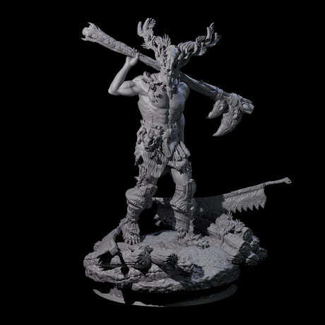 Masked Stag Lord Miniature for Dungeons and Dragons, Pathfinder or other TTRPGs