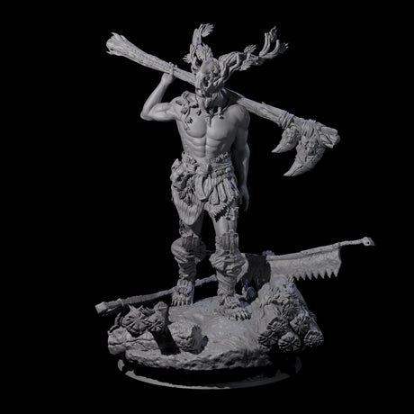 Masked Stag Lord Miniature for Dungeons and Dragons, Pathfinder or other TTRPGs