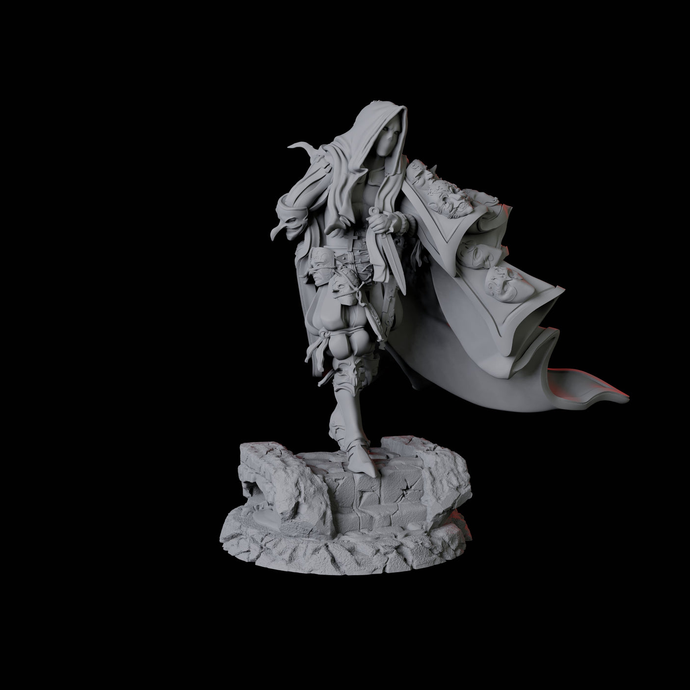 Masked Swordsman B Miniature for Dungeons and Dragons, Pathfinder or other TTRPGs