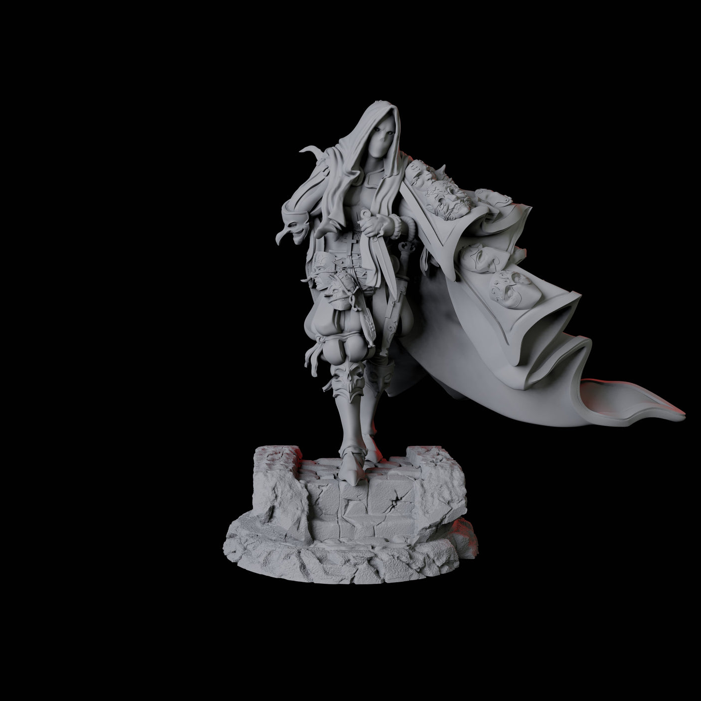Masked Swordsman B Miniature for Dungeons and Dragons, Pathfinder or other TTRPGs