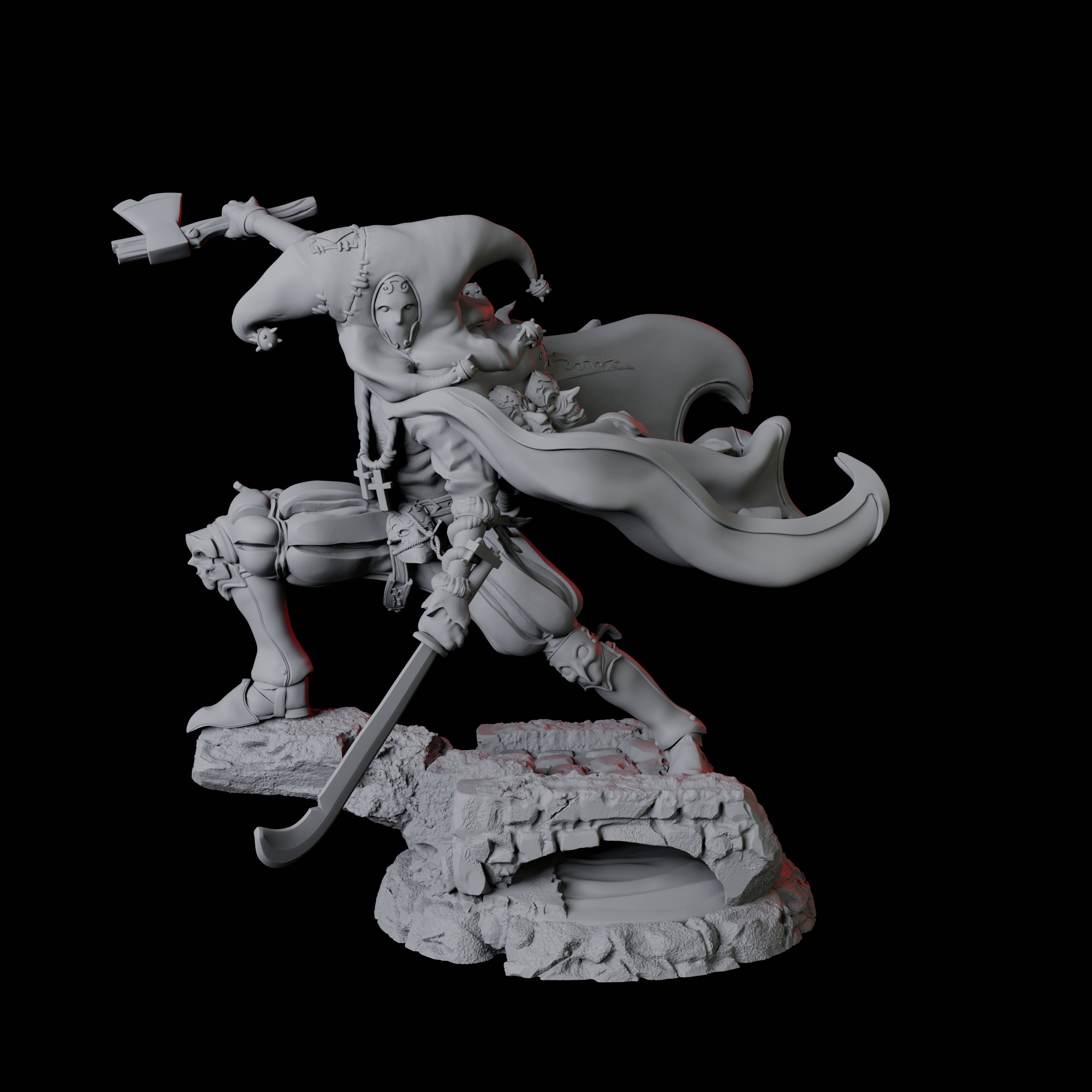 Masked Swordsman D Miniature for Dungeons and Dragons, Pathfinder or other TTRPGs