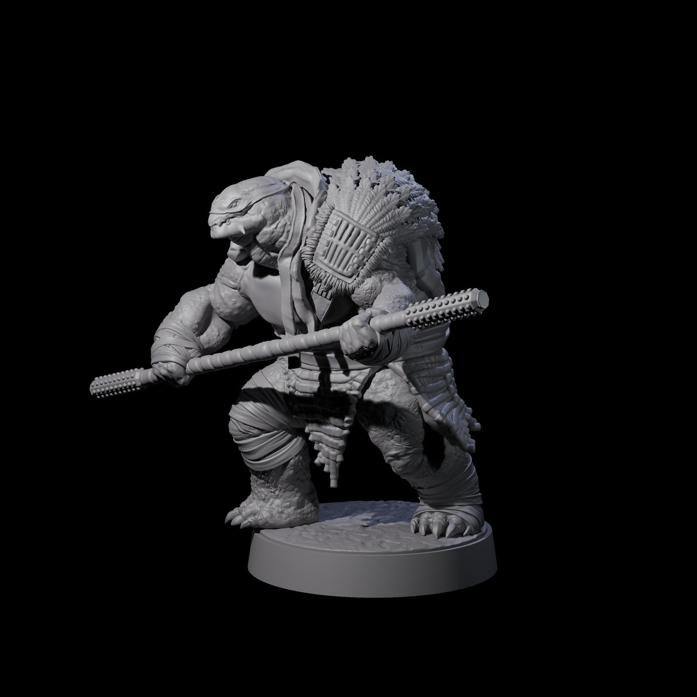 Masked Tortle Ninja B Miniature for Dungeons and Dragons, Pathfinder or other TTRPGs