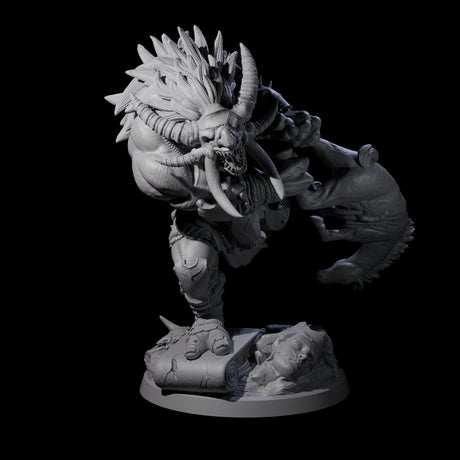 Masked Troll Berserker B Miniature for Dungeons and Dragons, Pathfinder or other TTRPGs