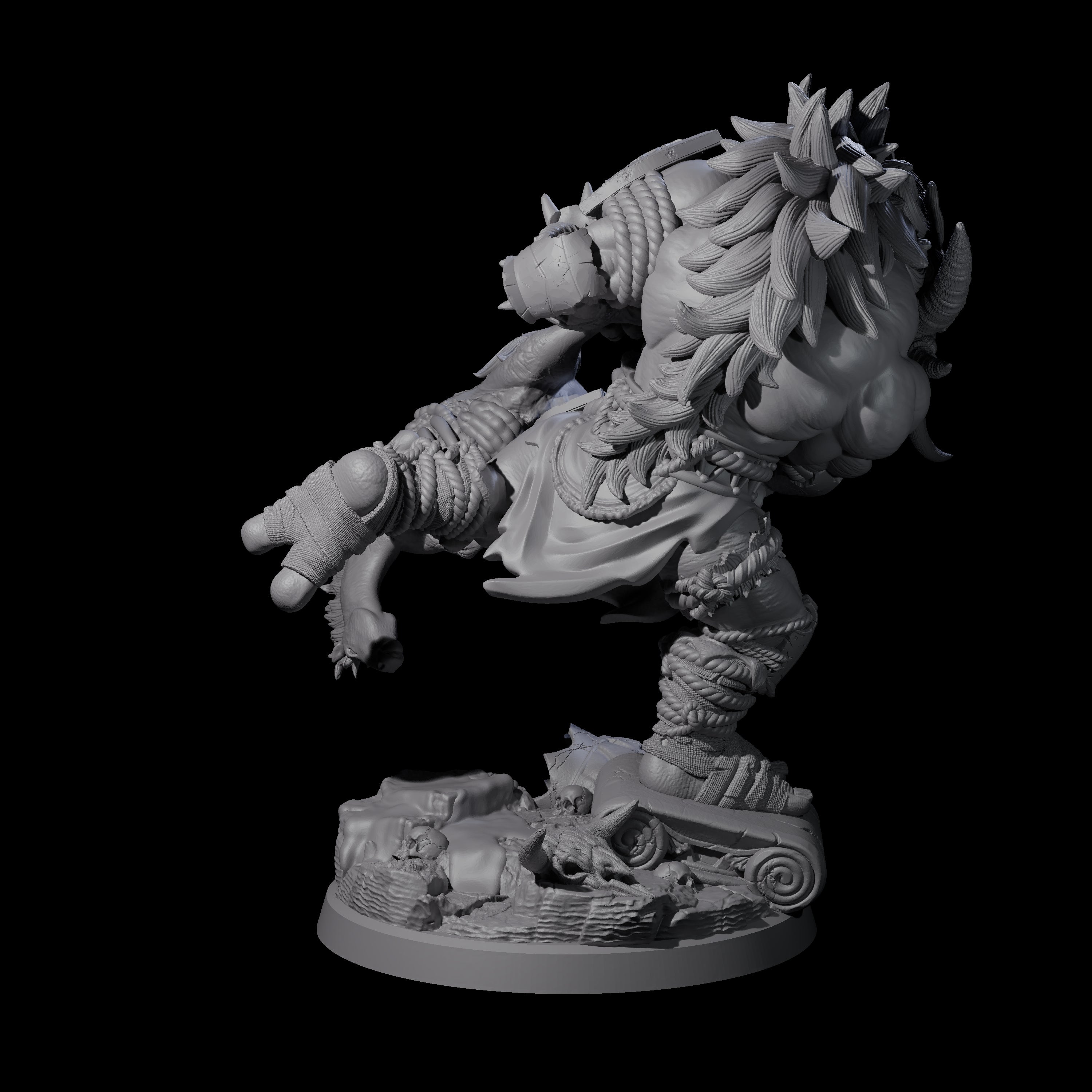 Masked Troll Berserker B Miniature for Dungeons and Dragons, Pathfinder or other TTRPGs