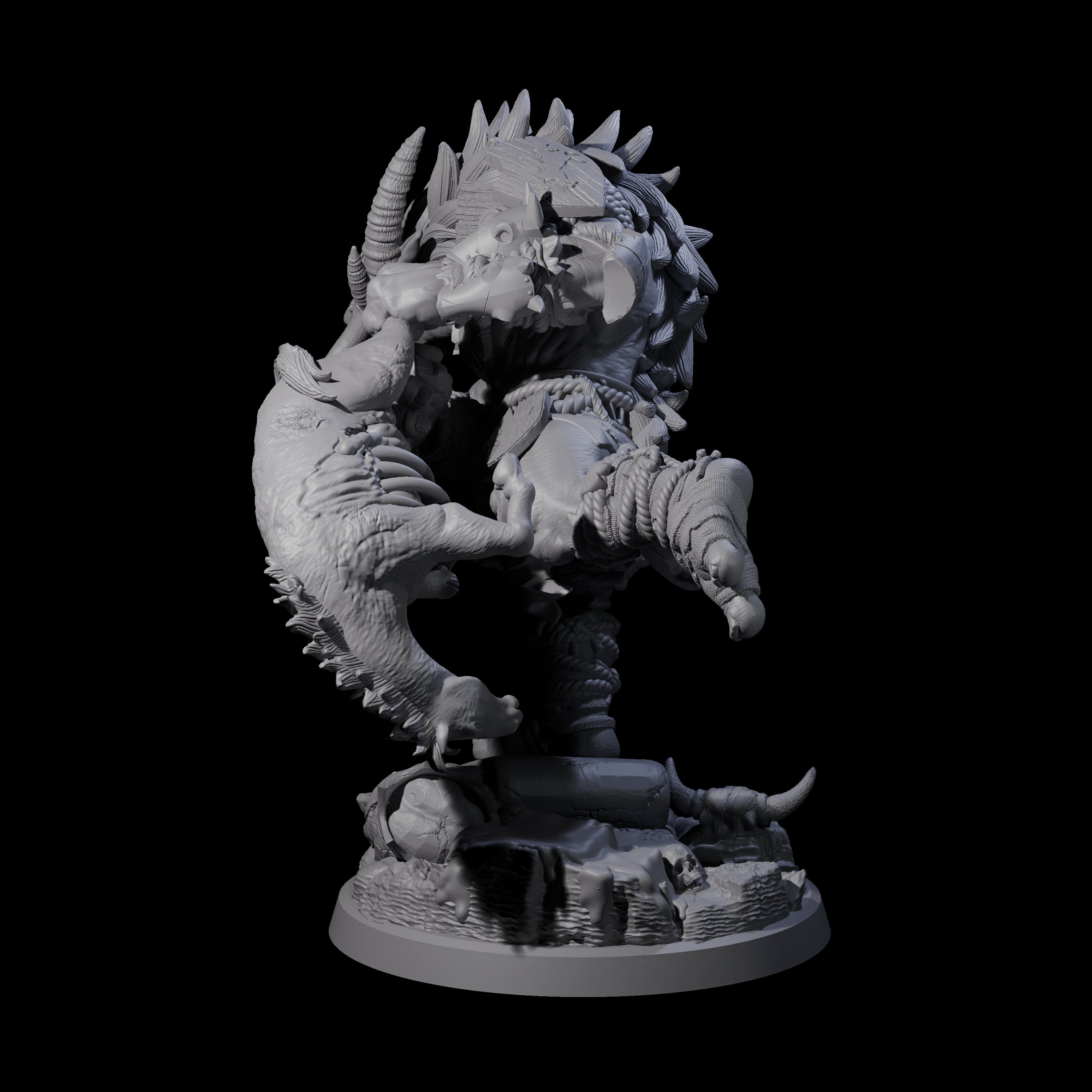 Masked Troll Berserker B Miniature for Dungeons and Dragons, Pathfinder or other TTRPGs