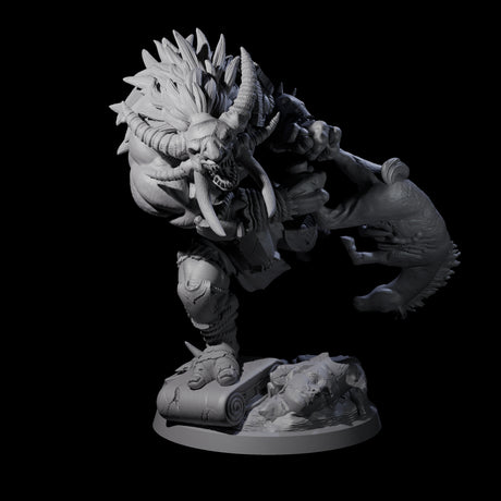 Masked Troll Berserker B Miniature for Dungeons and Dragons, Pathfinder or other TTRPGs