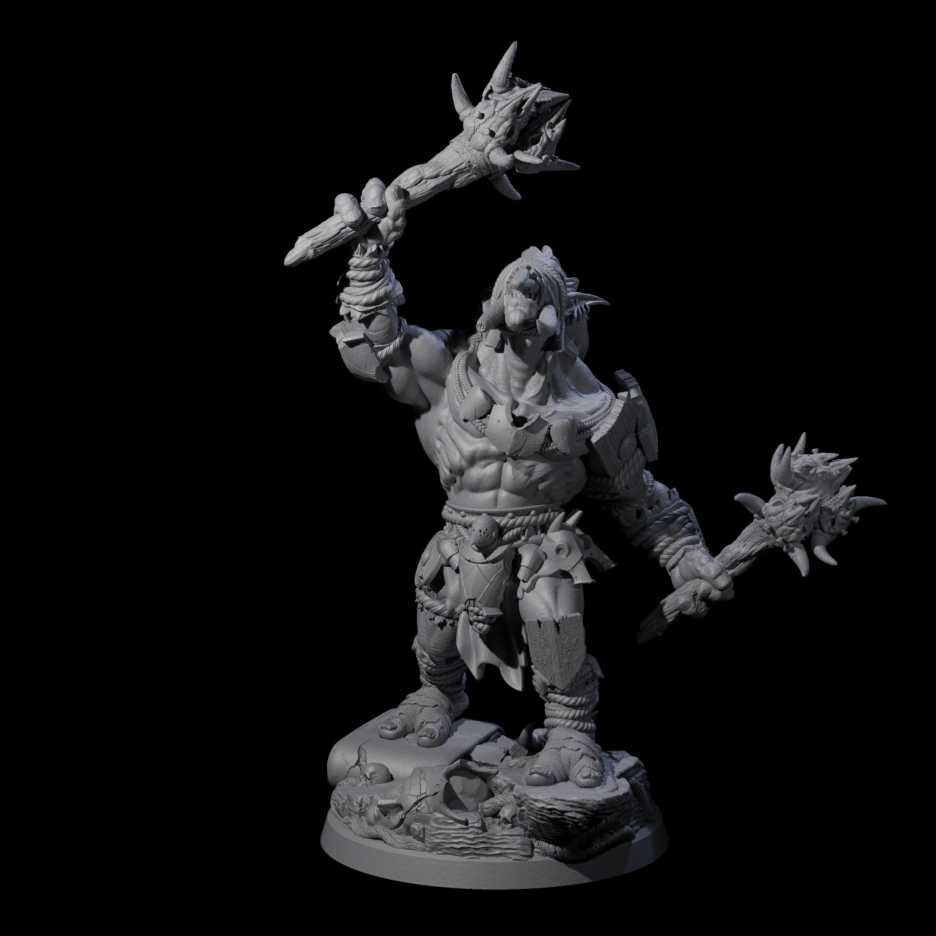 Masked Troll Berserker C Miniature for Dungeons and Dragons, Pathfinder or other TTRPGs