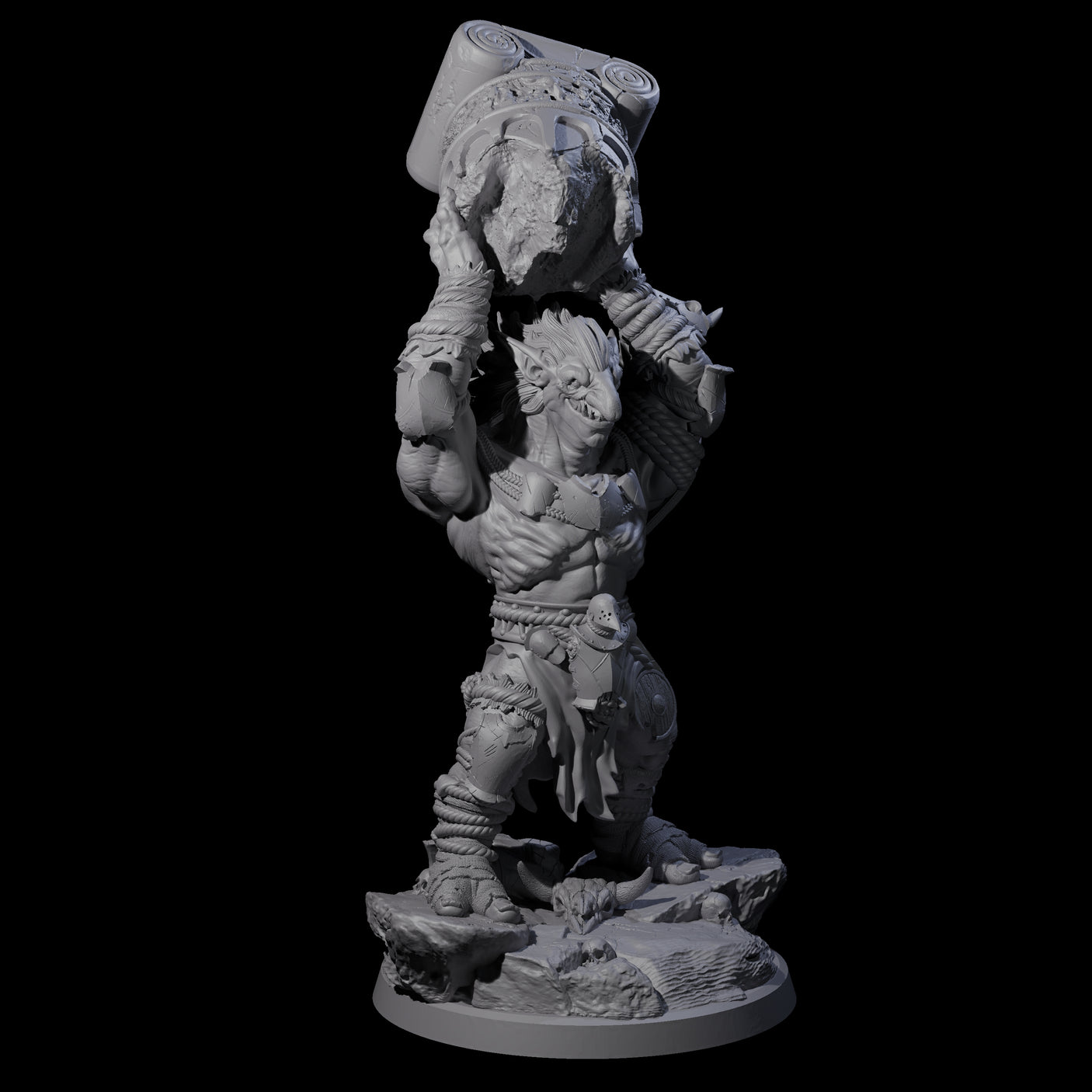 Masked Troll Berserker D Miniature for Dungeons and Dragons, Pathfinder or other TTRPGs