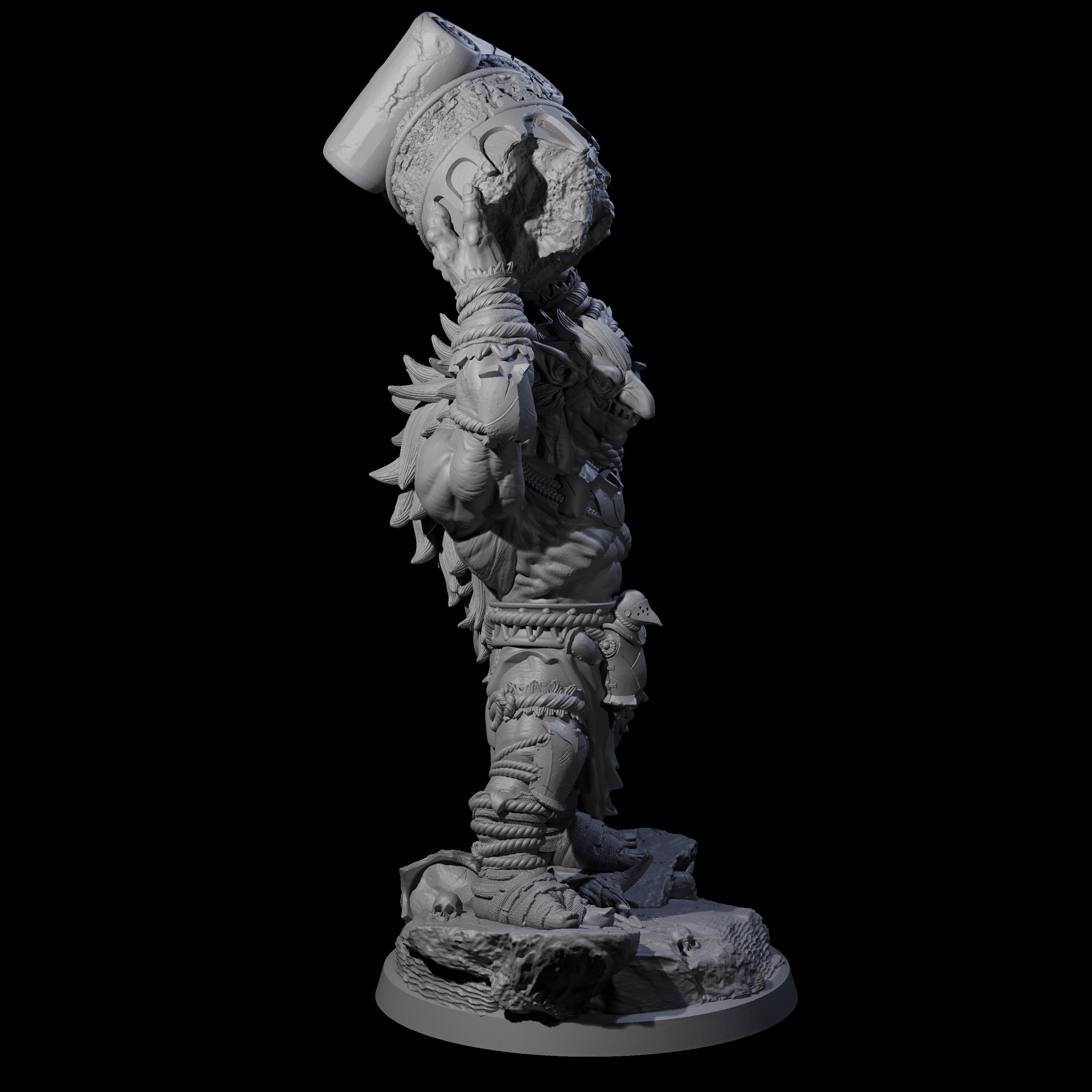 Masked Troll Berserker D Miniature for Dungeons and Dragons, Pathfinder or other TTRPGs
