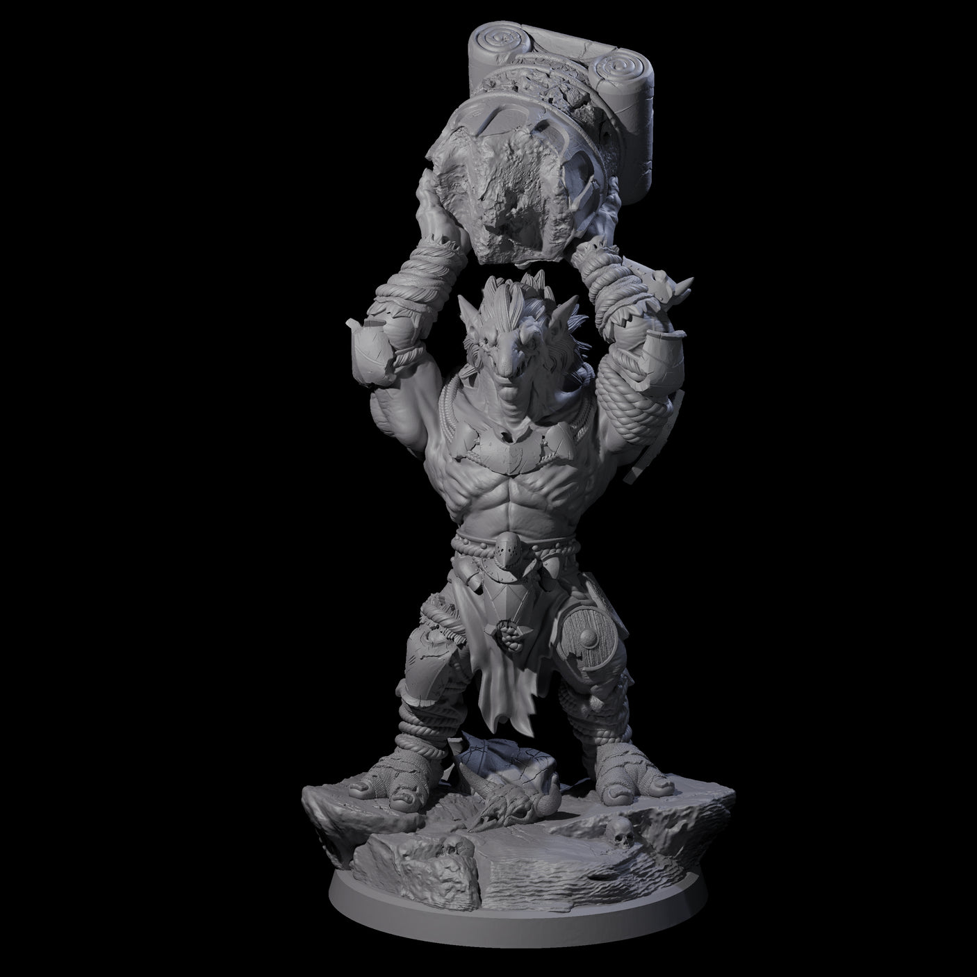 Masked Troll Berserker D Miniature for Dungeons and Dragons, Pathfinder or other TTRPGs