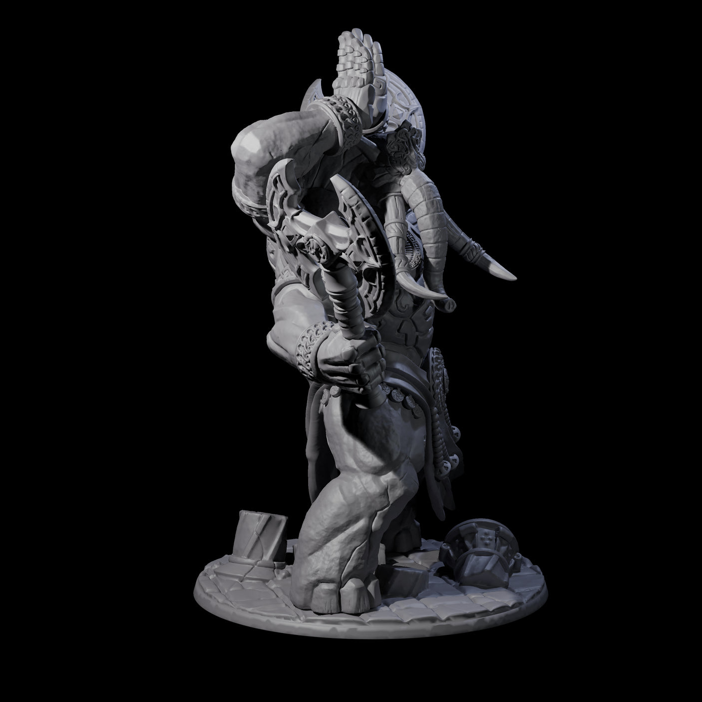 Massive Avatar of a Loxodon God Miniature for Dungeons and Dragons, Pathfinder or other TTRPGs