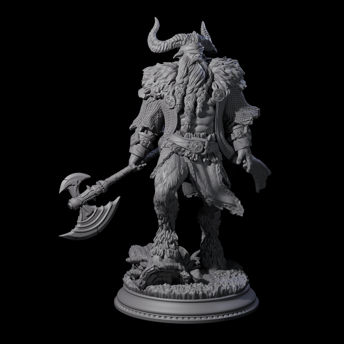 Massive Satyr Barbarian Miniature for Dungeons and Dragons, Pathfinder or other TTRPGs