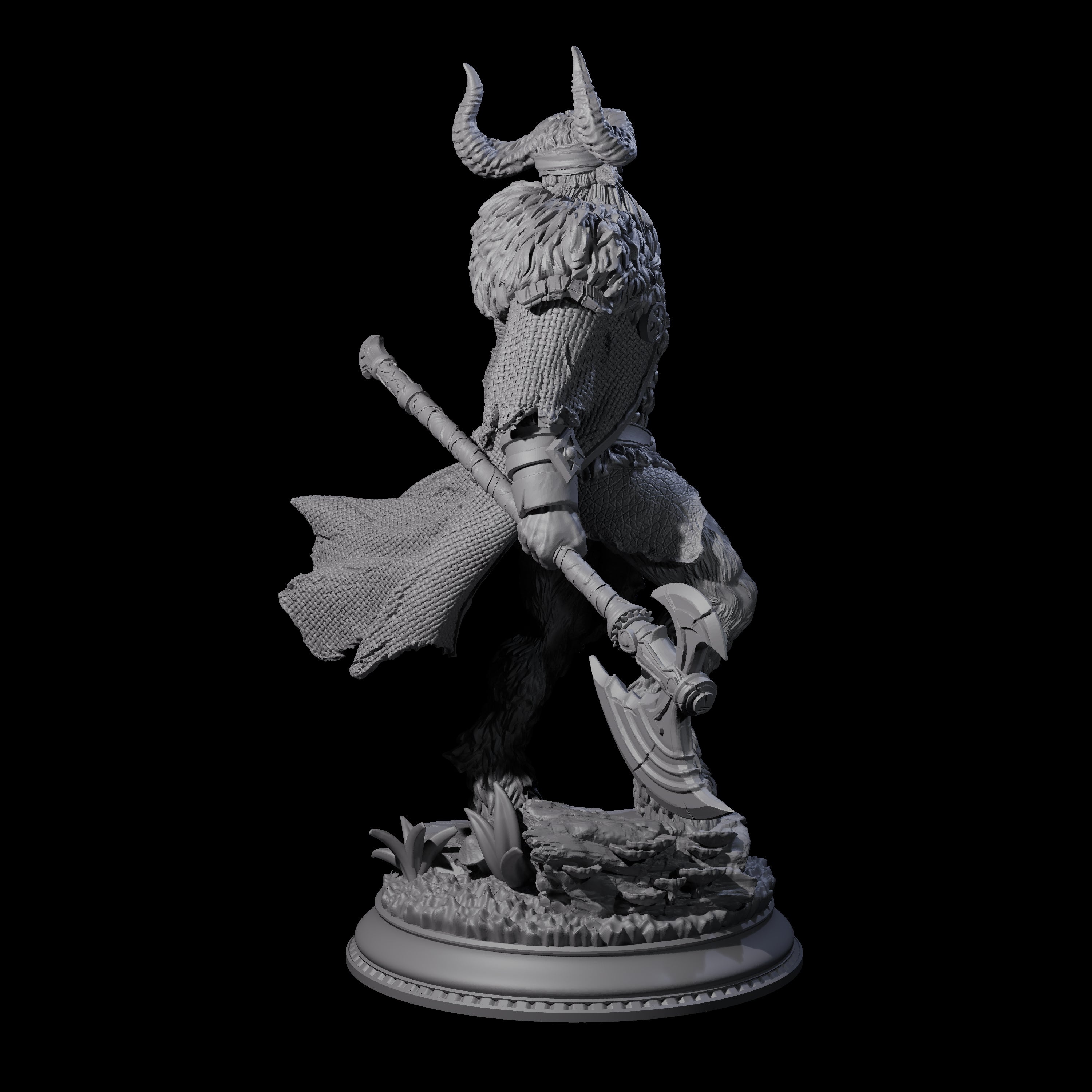 Massive Satyr Barbarian Miniature for Dungeons and Dragons, Pathfinder or other TTRPGs