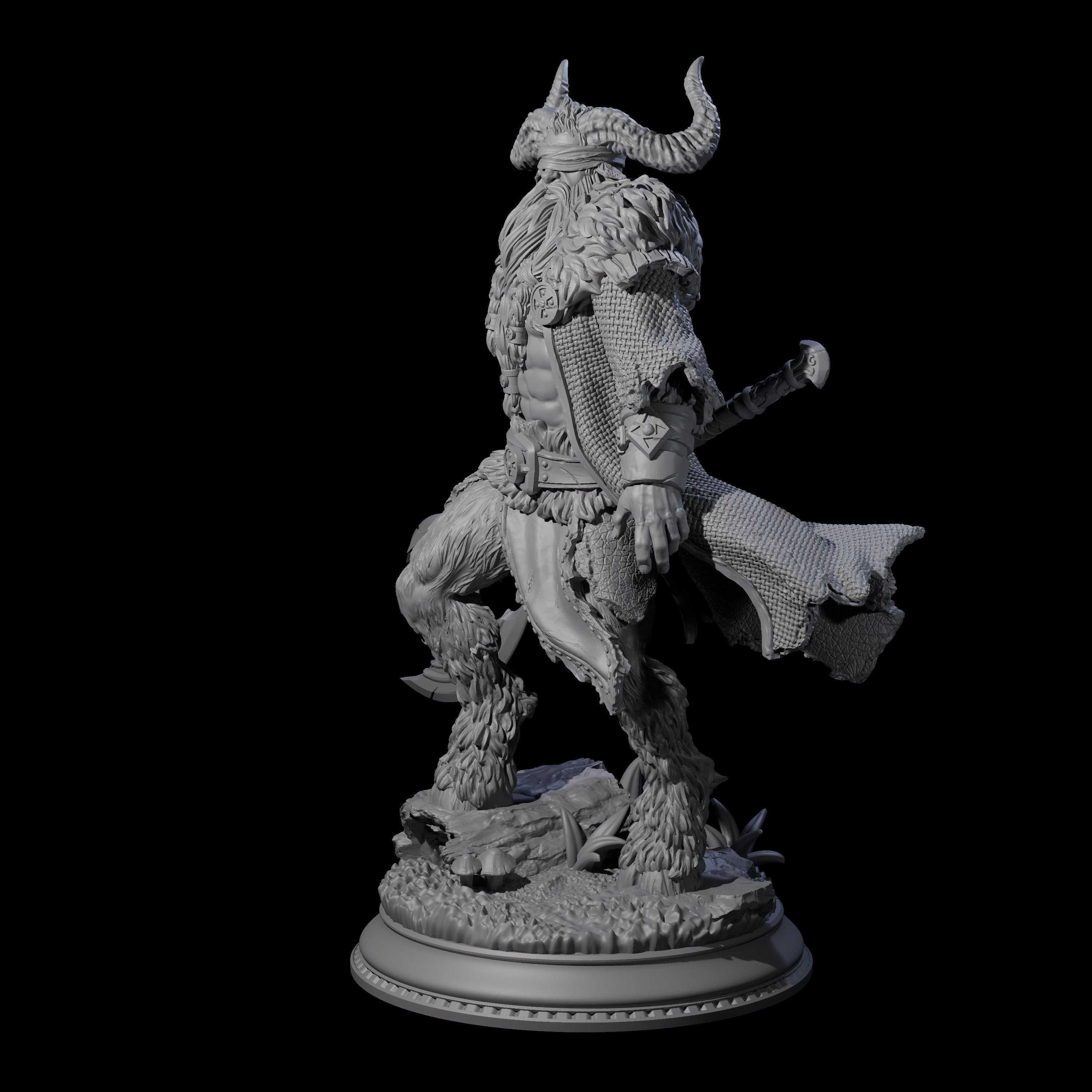 Massive Satyr Barbarian Miniature for Dungeons and Dragons, Pathfinder or other TTRPGs