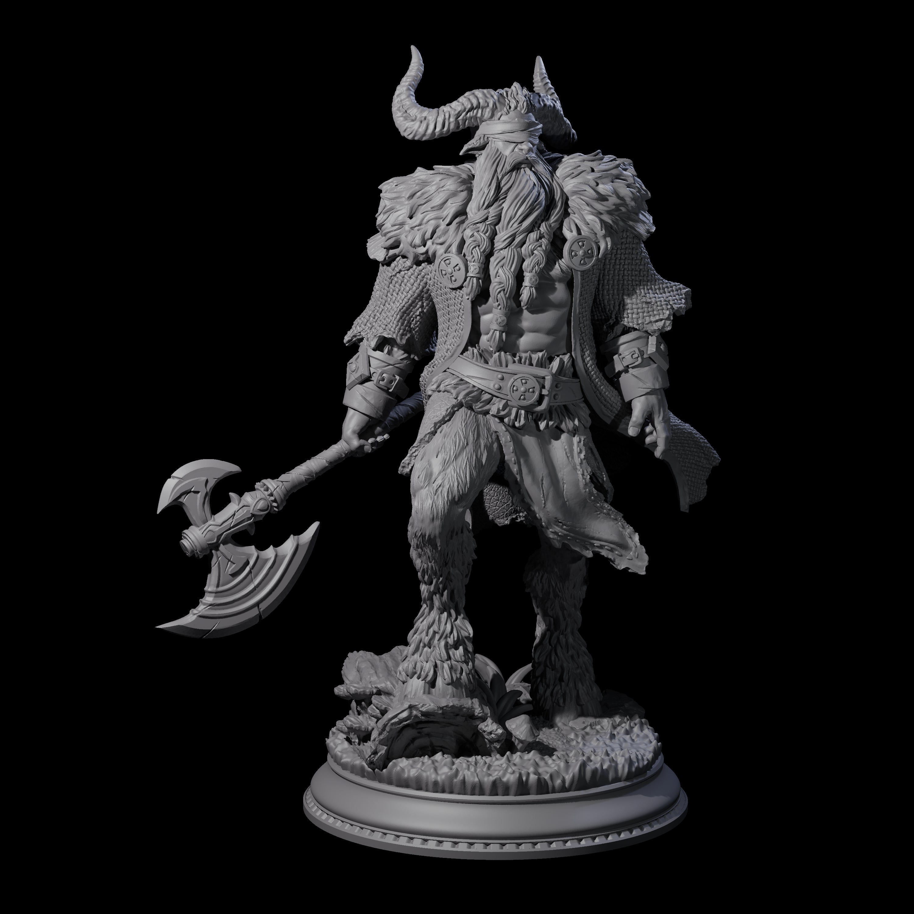 Massive Satyr Barbarian Miniature for Dungeons and Dragons, Pathfinder or other TTRPGs