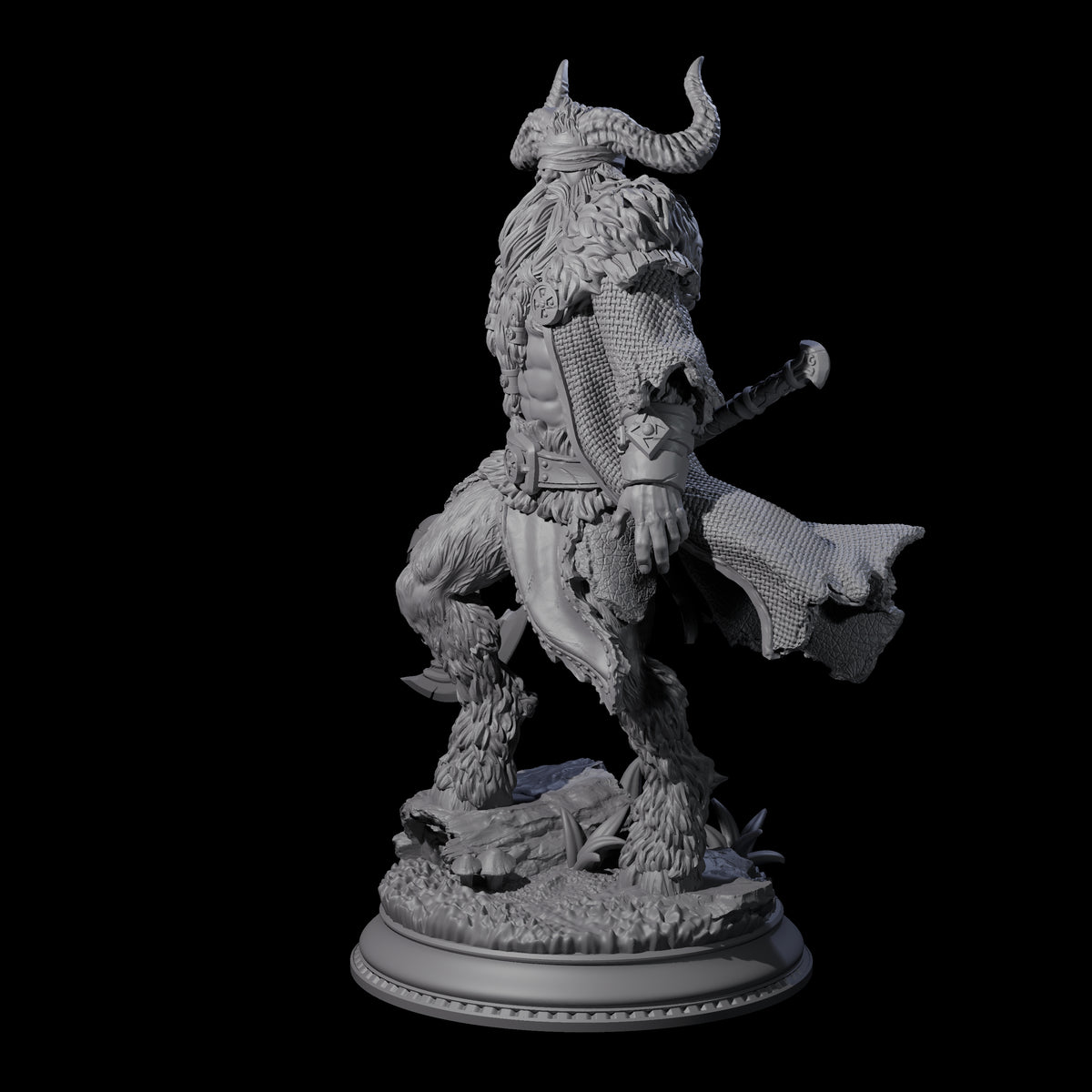 Massive Satyr Barbarian Miniature for Dungeons and Dragons, Pathfinder or other TTRPGs