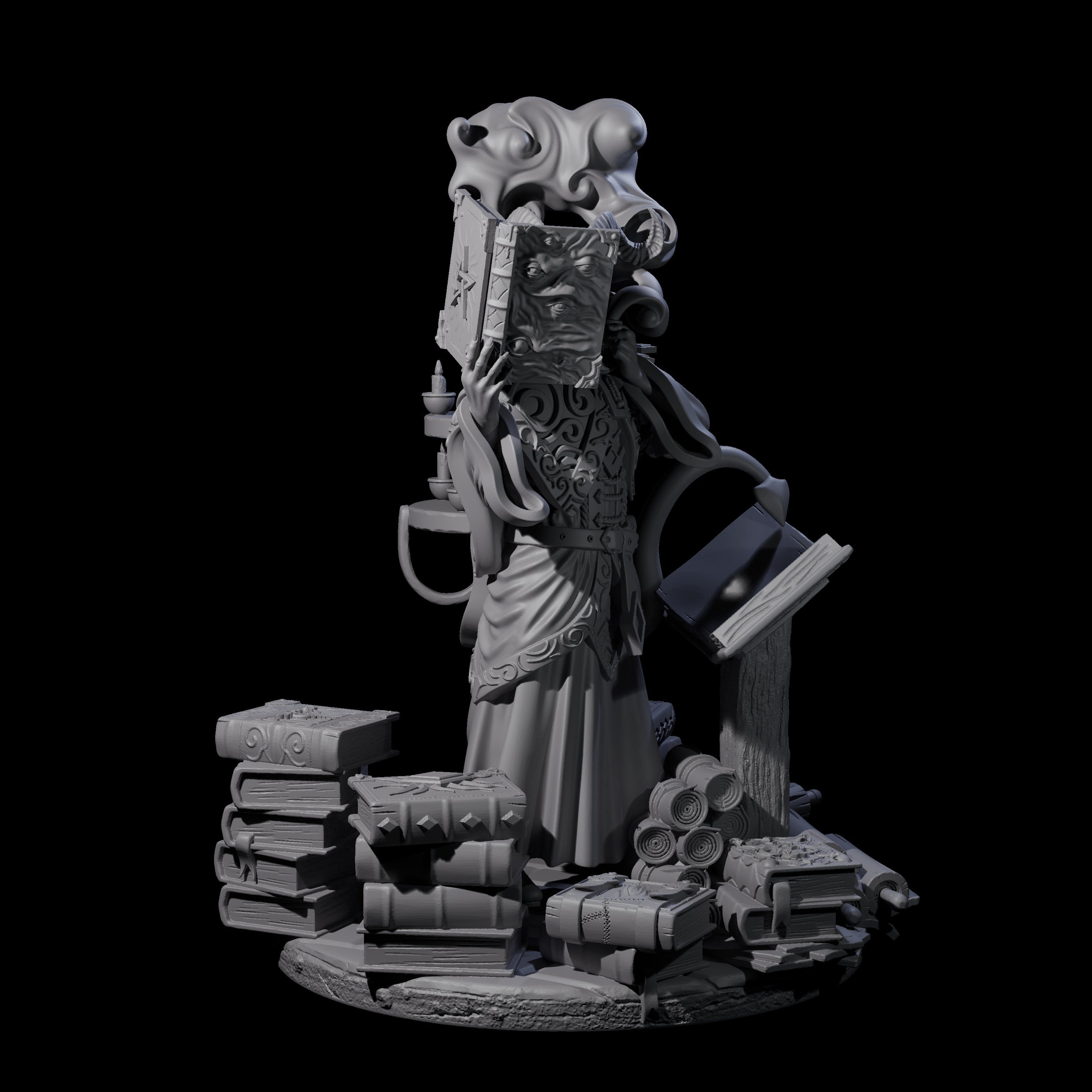 Master Tiefling Elder Wizard Miniature for Dungeons and Dragons, Pathfinder or other TTRPGs