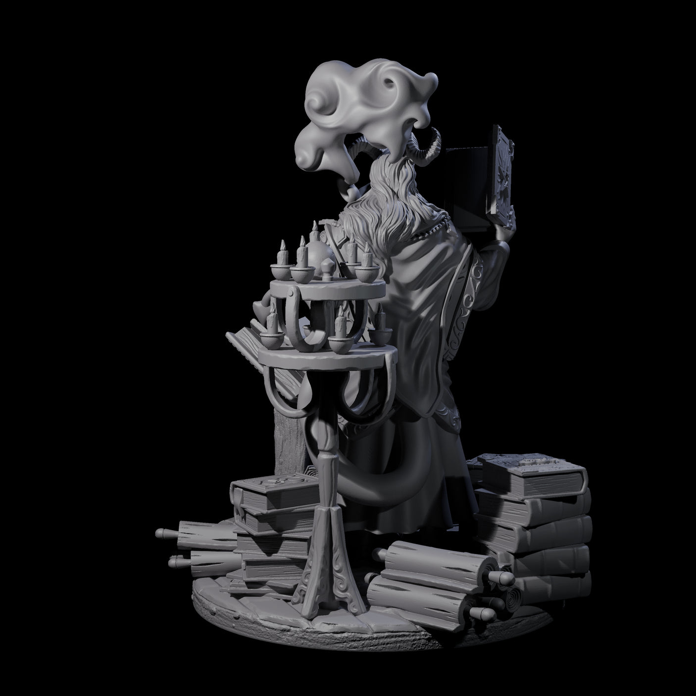 Master Tiefling Elder Wizard Miniature for Dungeons and Dragons, Pathfinder or other TTRPGs