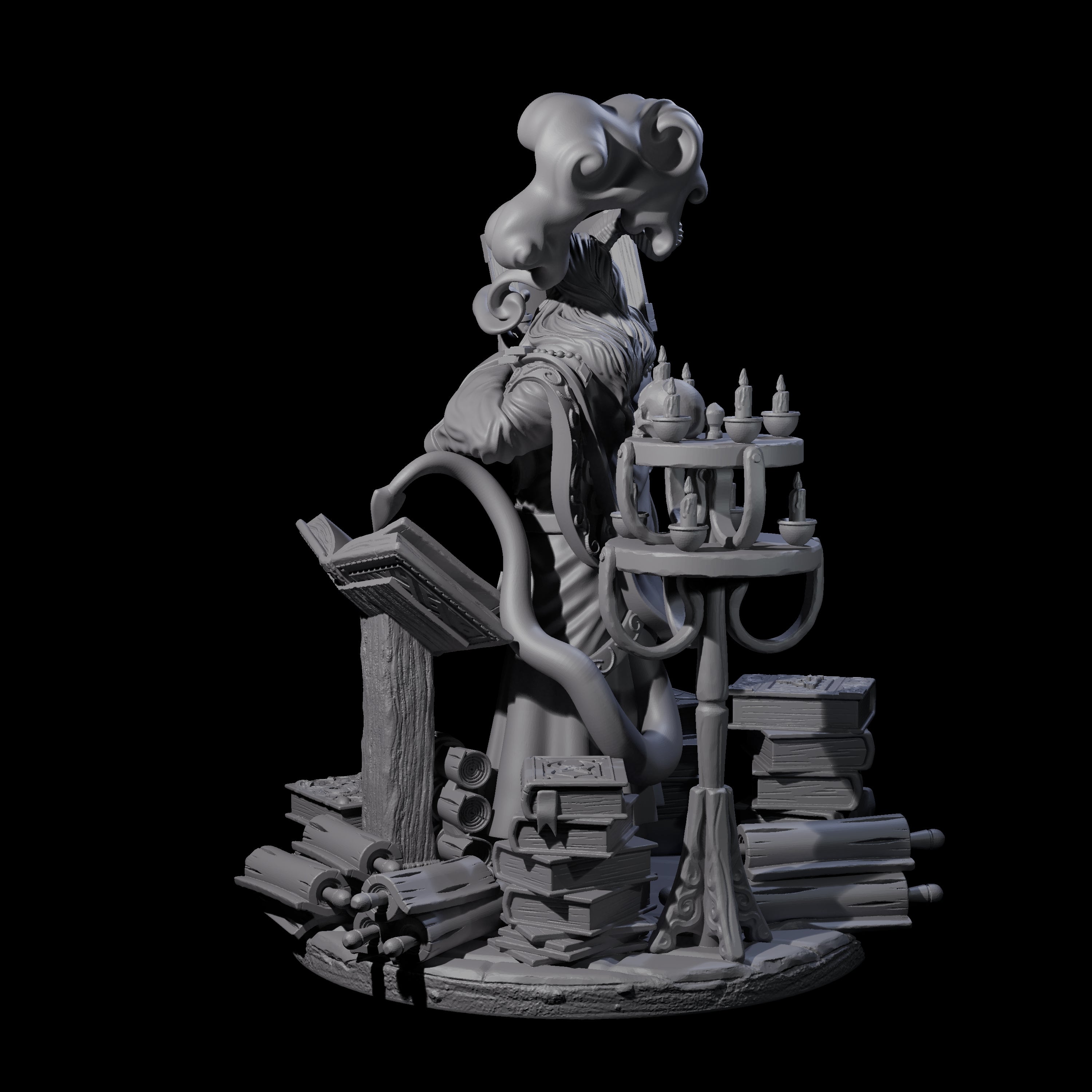 Master Tiefling Elder Wizard Miniature for Dungeons and Dragons, Pathfinder or other TTRPGs