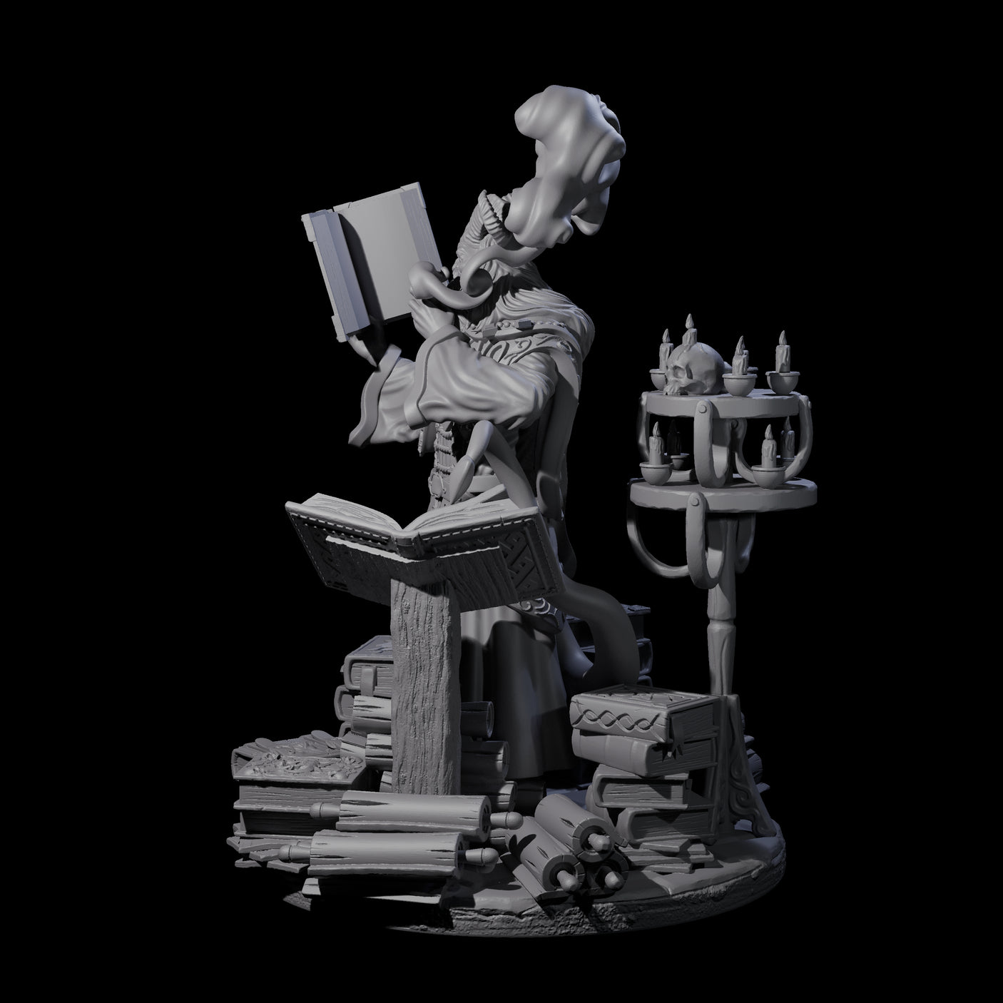 Master Tiefling Elder Wizard Miniature for Dungeons and Dragons, Pathfinder or other TTRPGs
