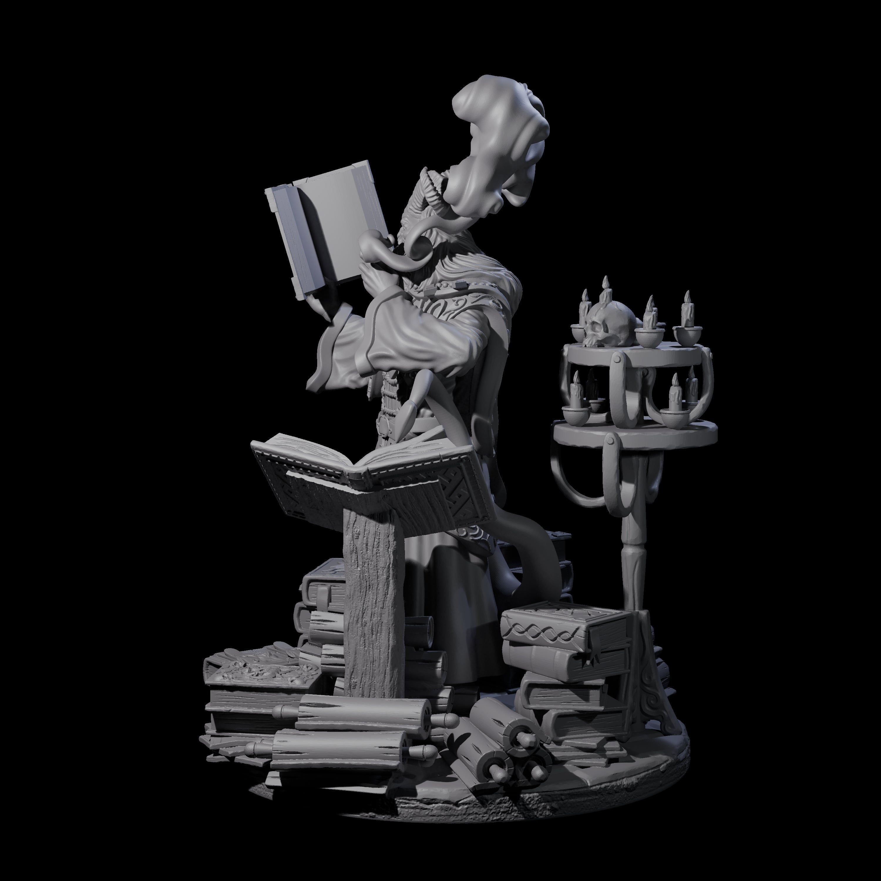 Master Tiefling Elder Wizard Miniature for Dungeons and Dragons, Pathfinder or other TTRPGs